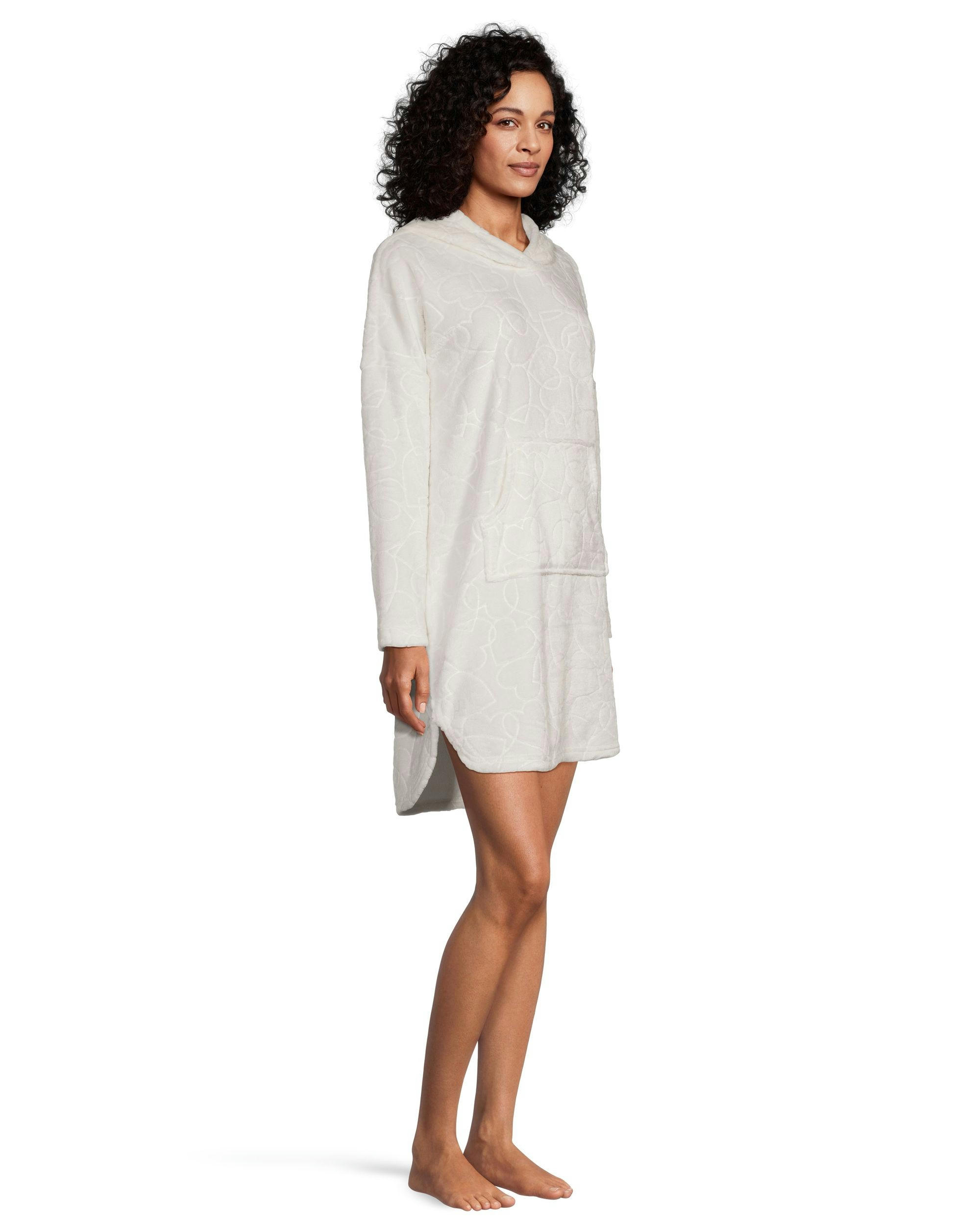 Denver Hayes Women's Plush Velour Hooded Night Shirt