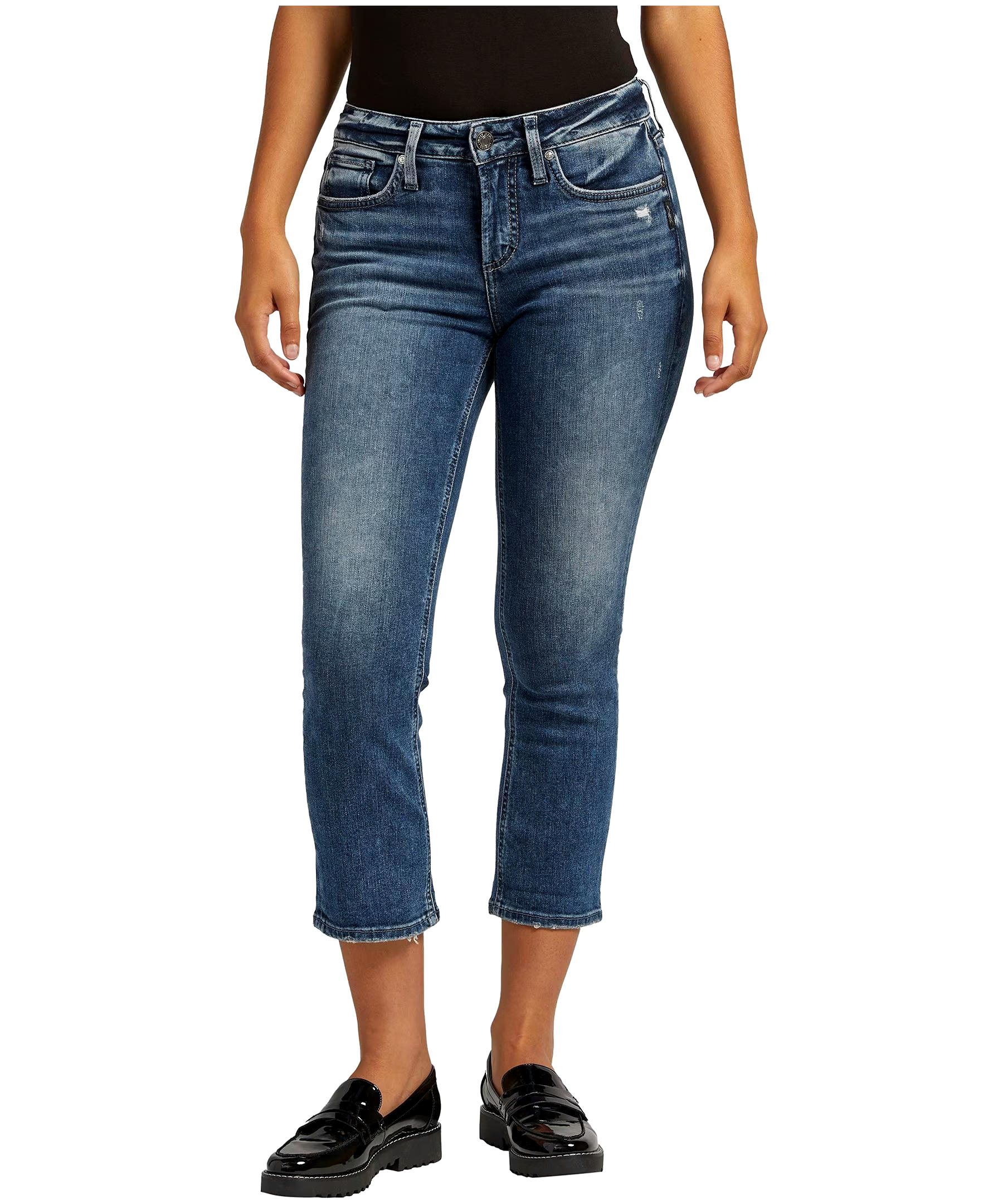 Silver Women's Suki Curvy Fit Mid Rise Capri Jeans