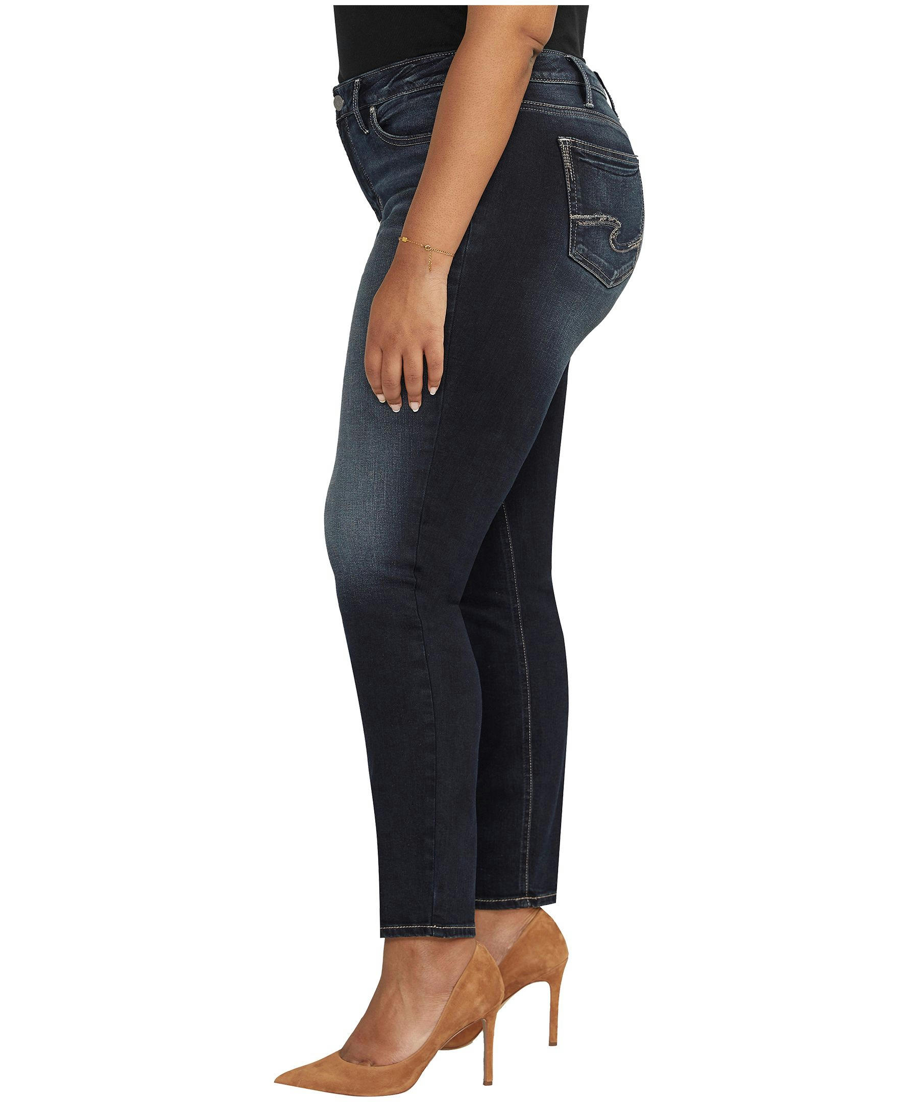 Silver Suki Mid Rise Curvy Fit Straight Leg Jeans