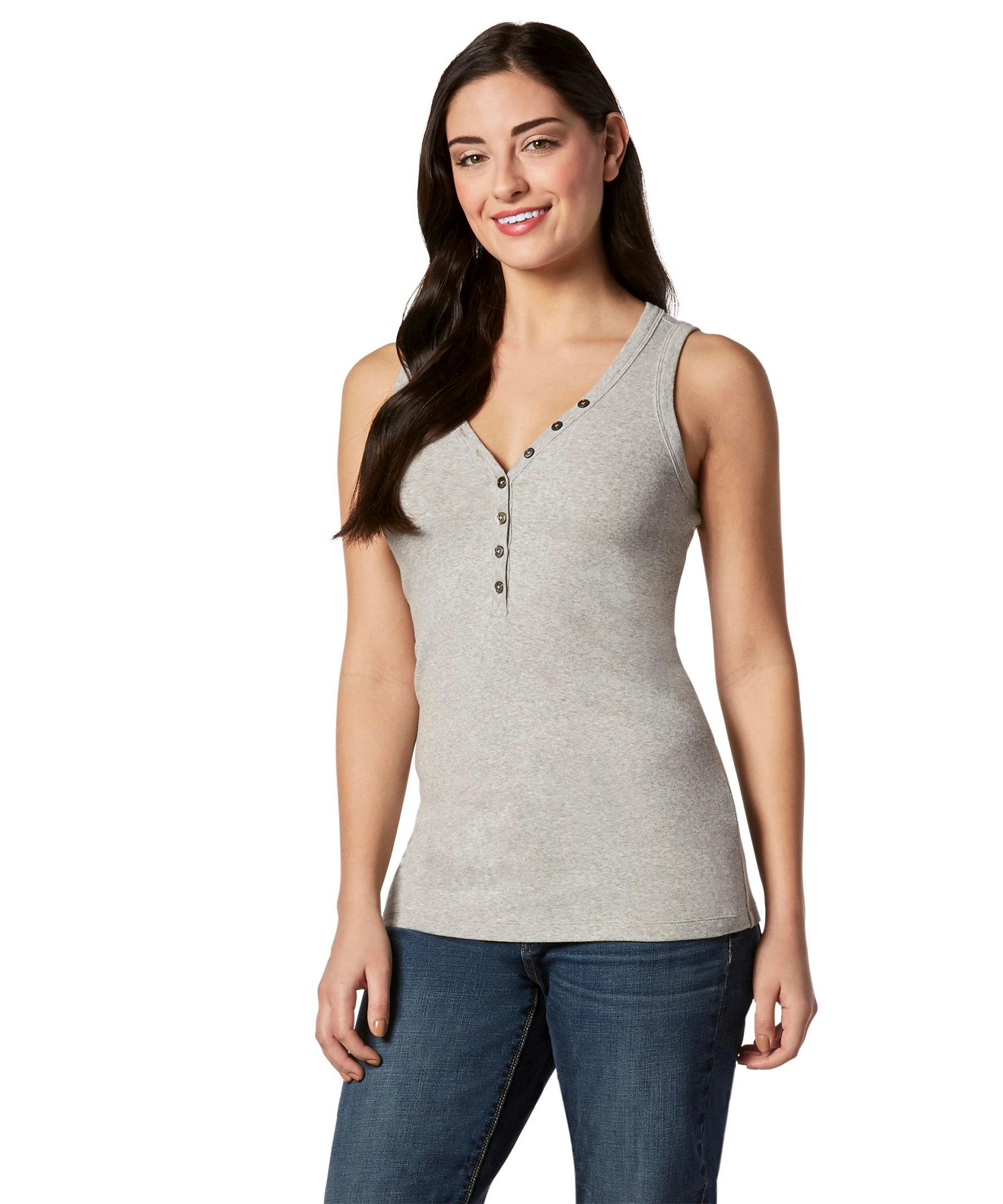 Denver Hayes Women's Fitted Henley Tank Top