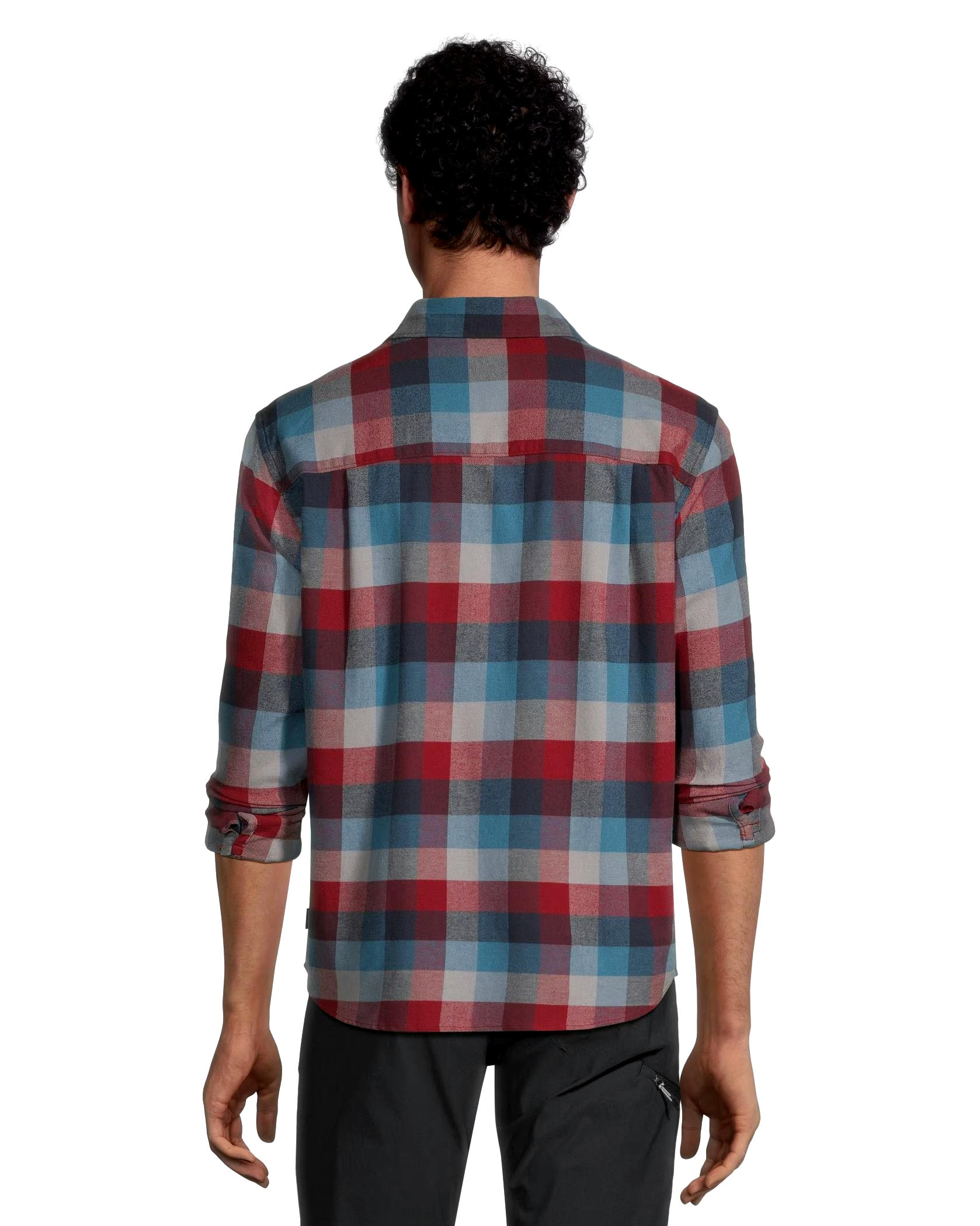 WindRiver Men's Basic Long Sleeve Regular Fit Stretch Plaid Flannel Shirt