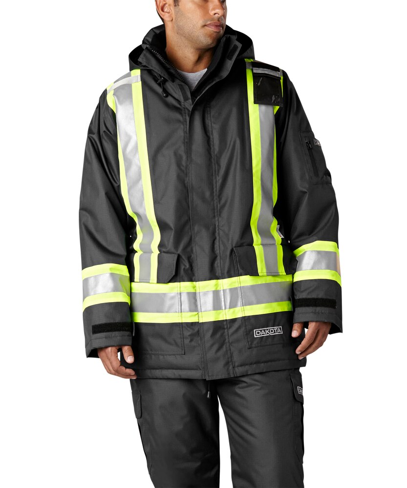 Dakota WorkPro Series Men's Hi Vis Hyper-Dri 3 Waterproof T-Max Lined Rip Stop Polyester Parka Jacket