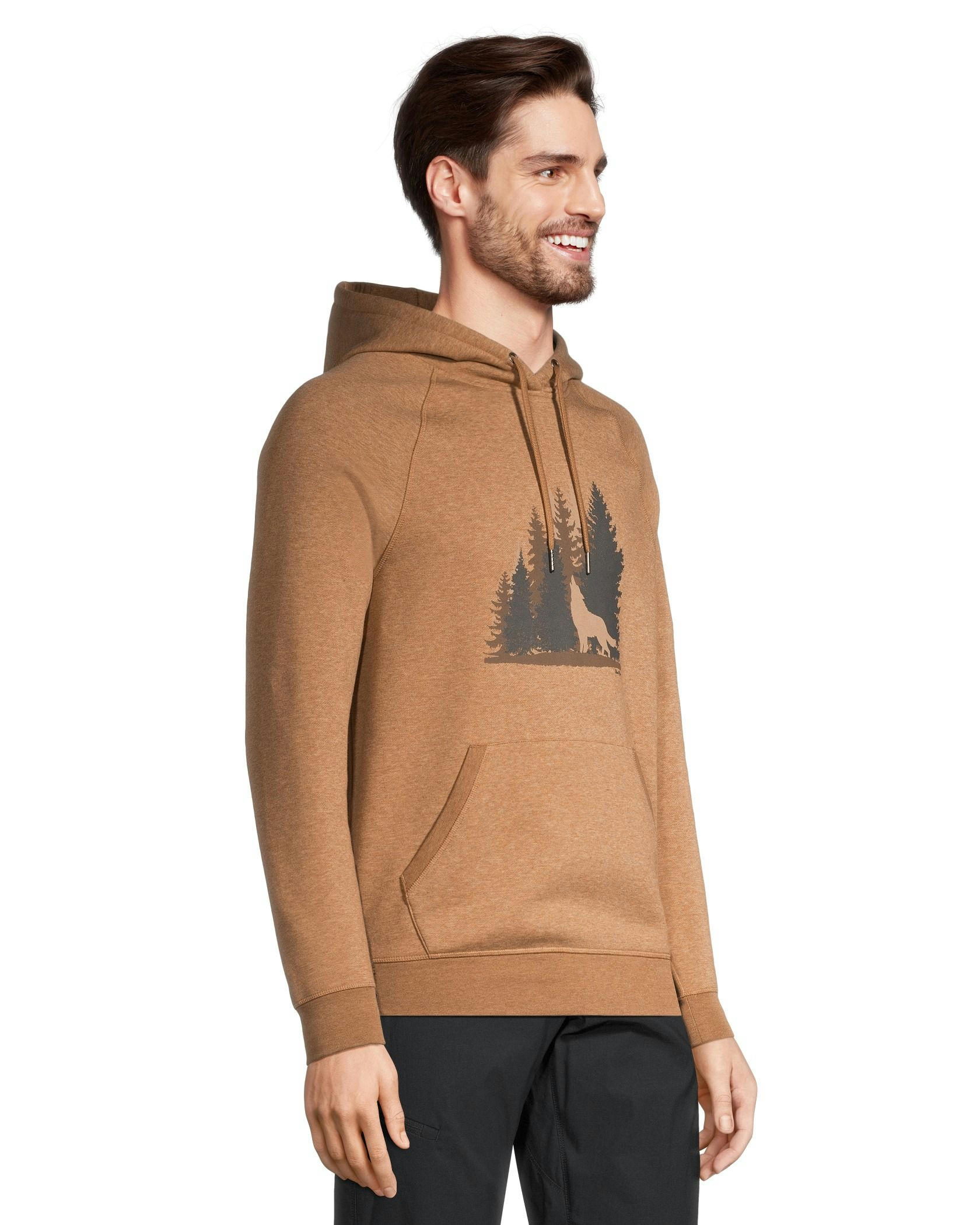 WindRiver Men's Wolf Graphic Fleece Hoodie