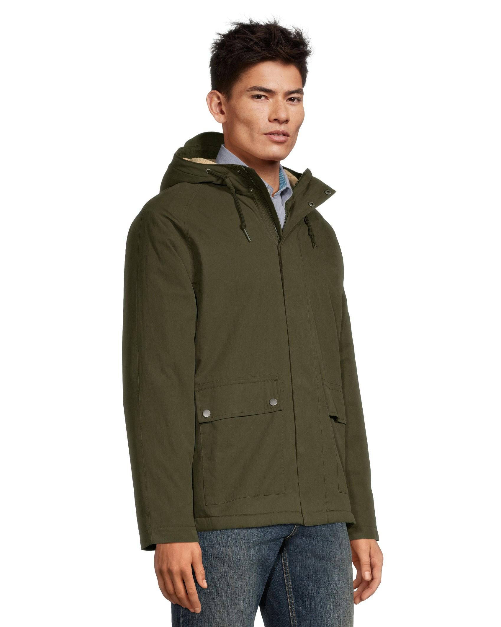 Denver Hayes Men's Mid Length Sherpa Lined Jacket