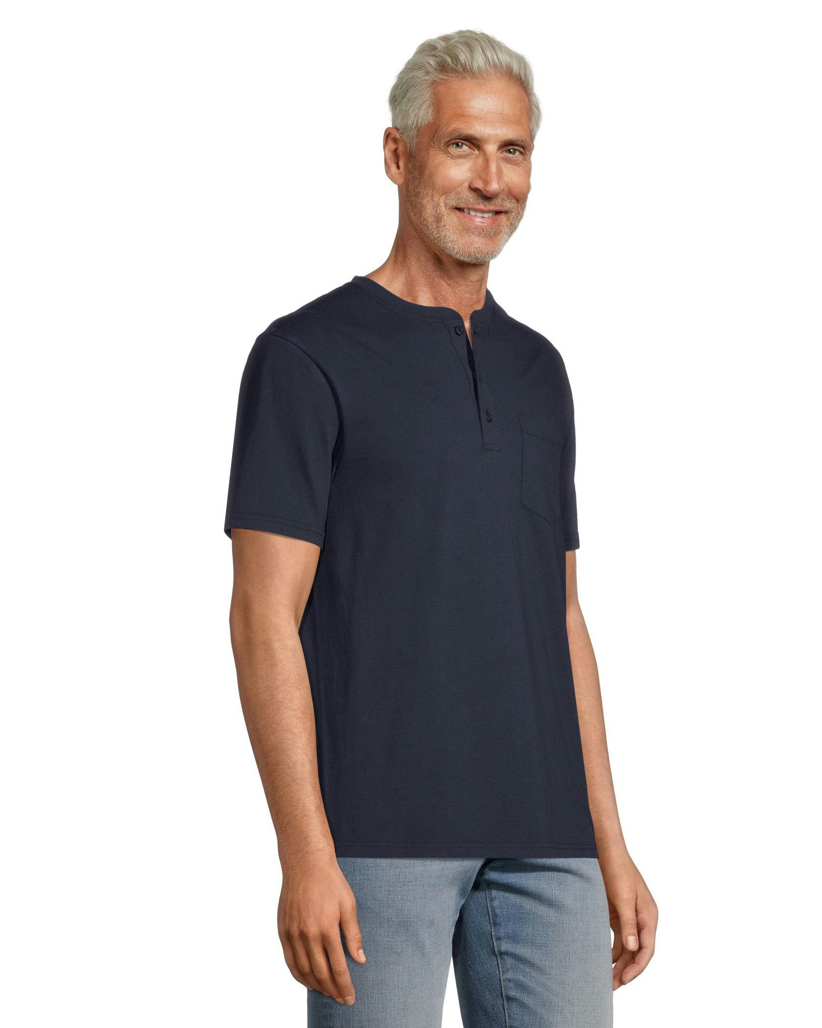 Men's 50 Wash Short Sleeve Classic Fit Henley Shirt