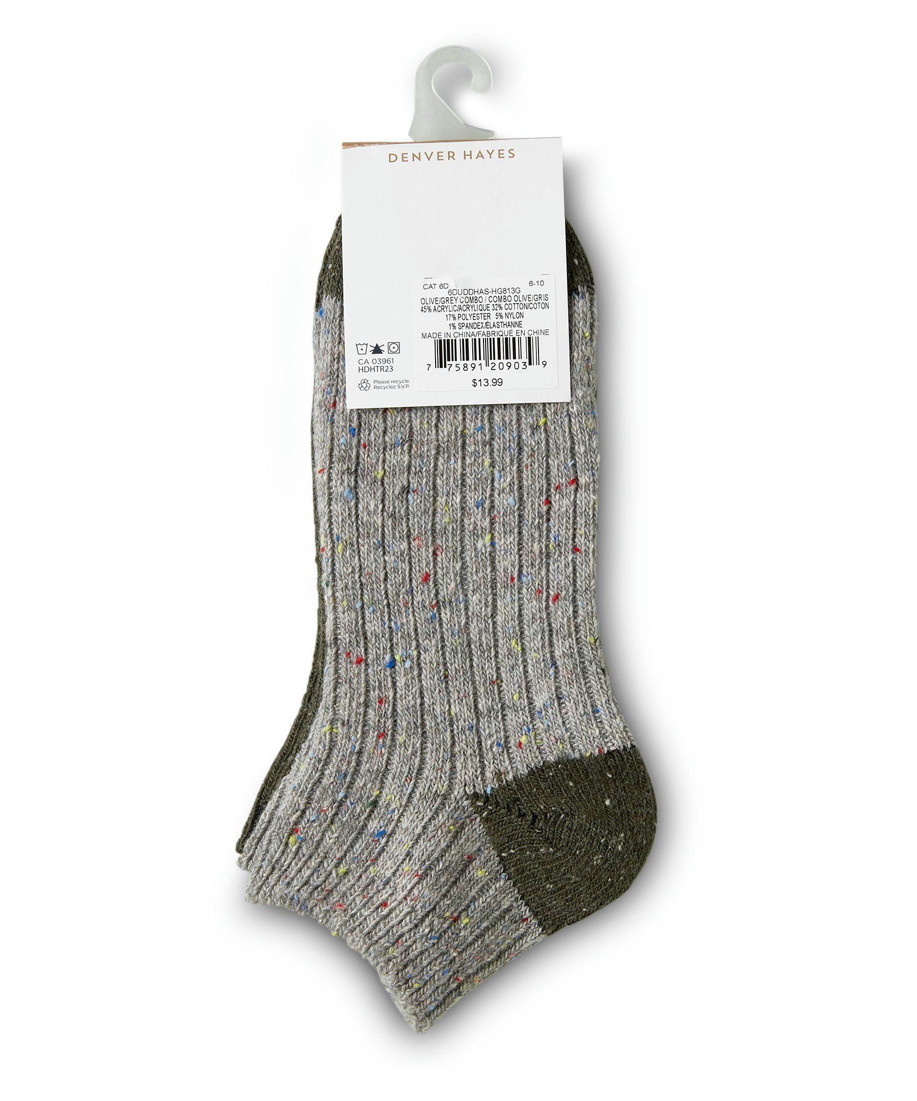 Denver Hayes Women's 2 Pack Low Cut Sweater Socks