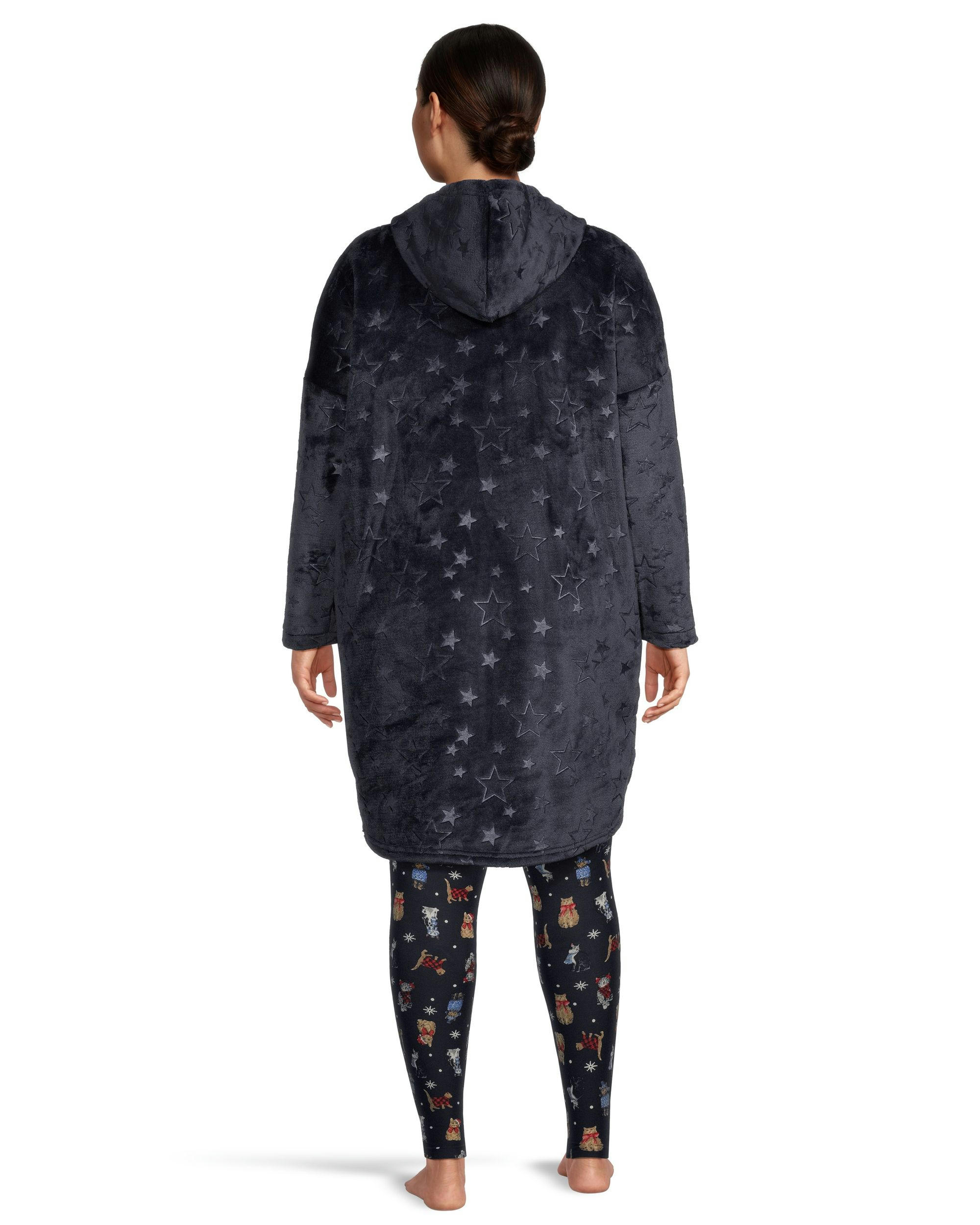 Denver Hayes Women's Plush Velour Hooded Night Shirt