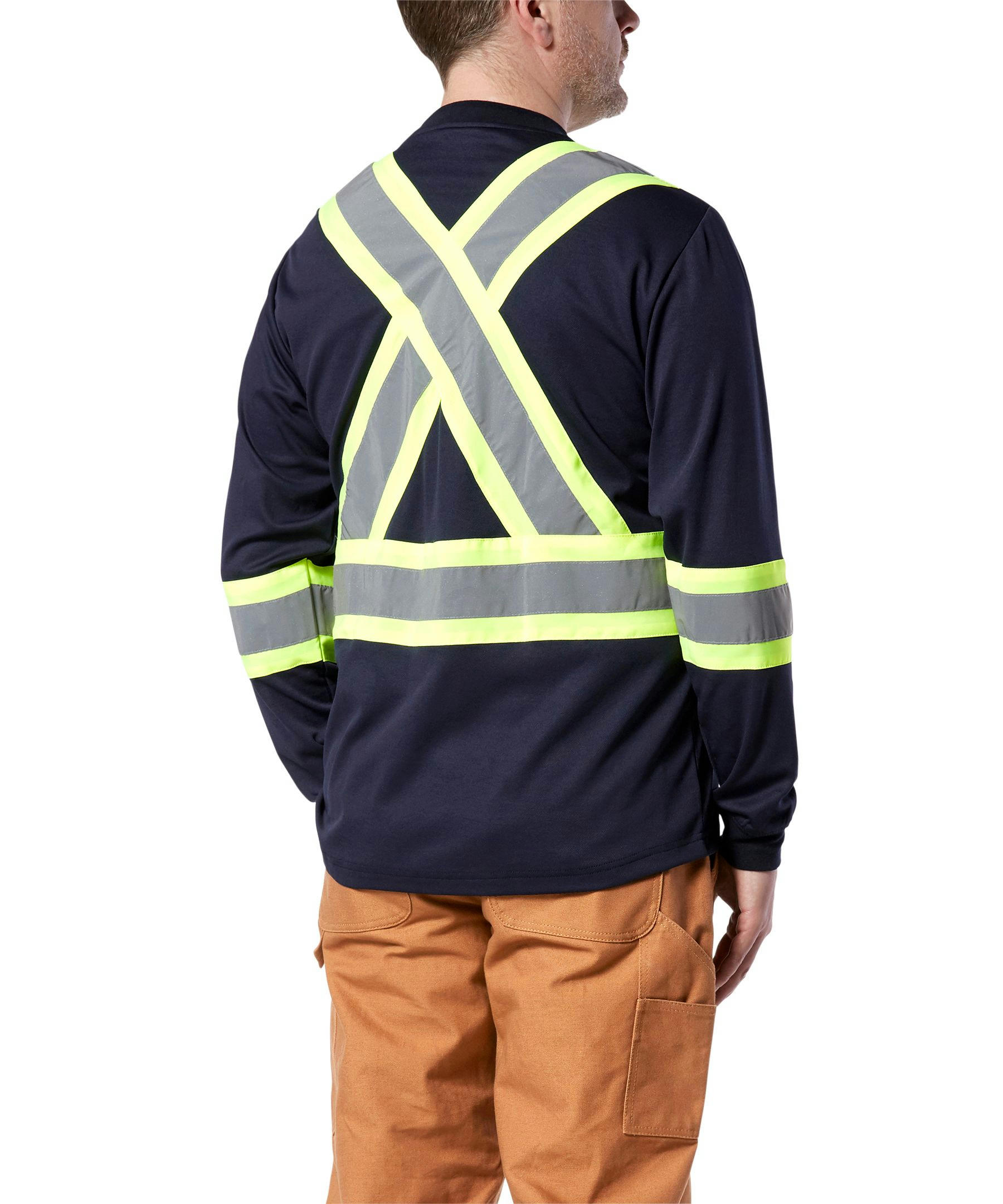 Viking Men's Safety Hi-Vis Cotton Lined Long-Sleeve Shirt