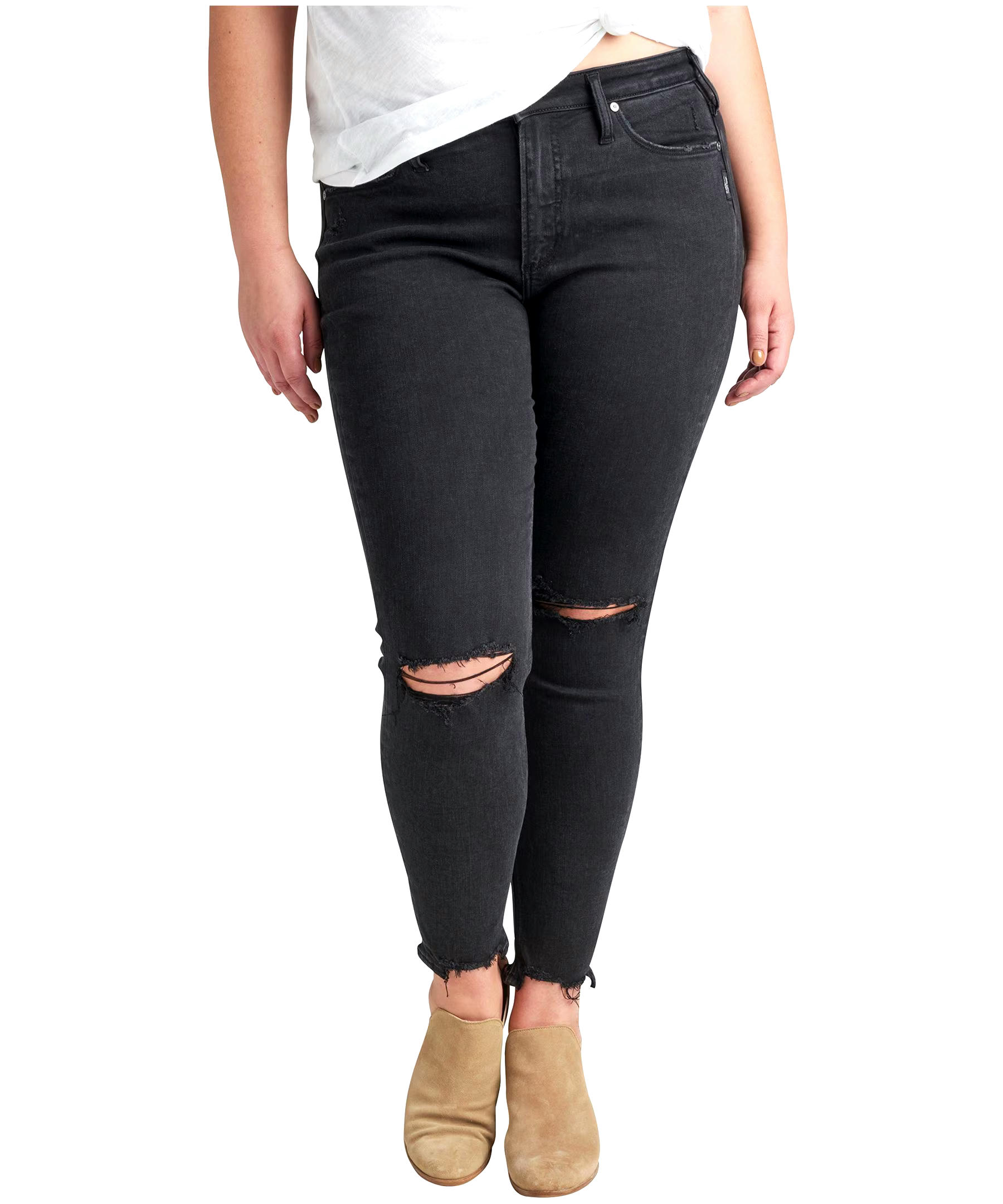 Silver Women's Most Wanted Mid Rise Skinny Jeans Plus Size