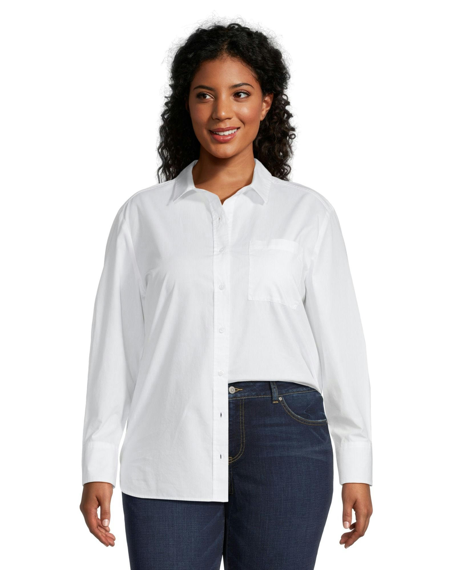 Denver Hayes Women's Semi Fitted Long Sleeve Button Up Shirt