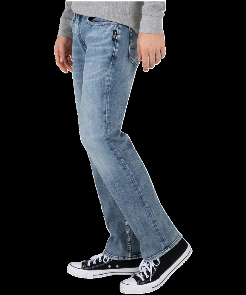 Silver Men's Allan Slim Straight Fit Mid Rise Stretch Denim Jeans - Light Wash