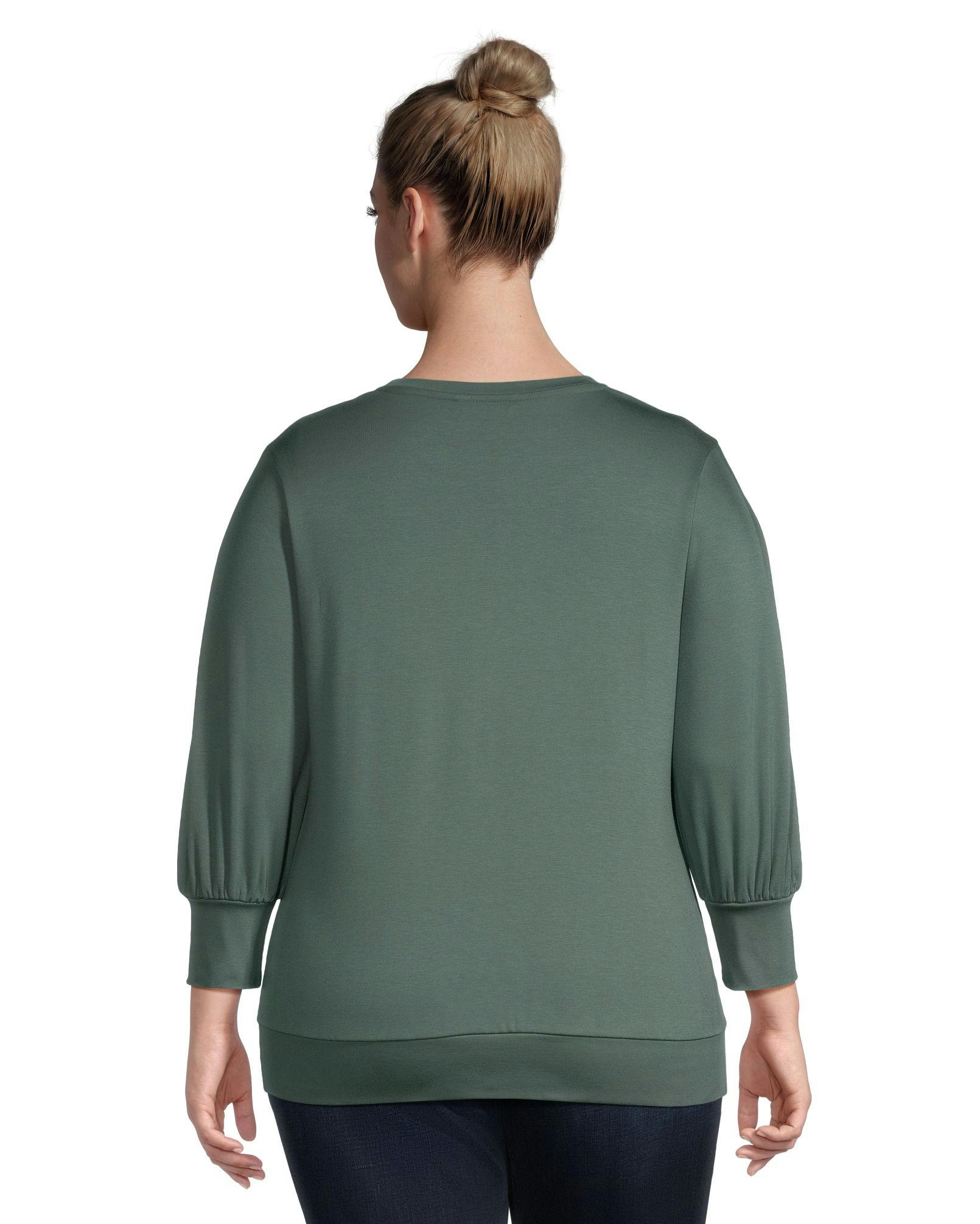 Denver Hayes Women's Semi Fitted 3/4 Length Sleeve Jersey Top