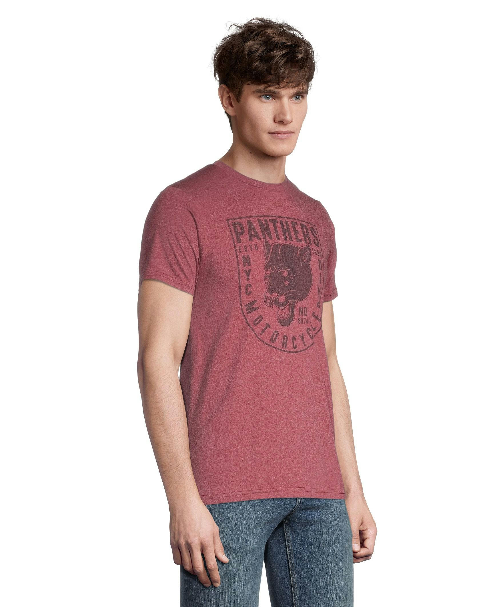 Logo T-Shirt Men's Panther Motorcycles Crewneck Graphic T Shirt