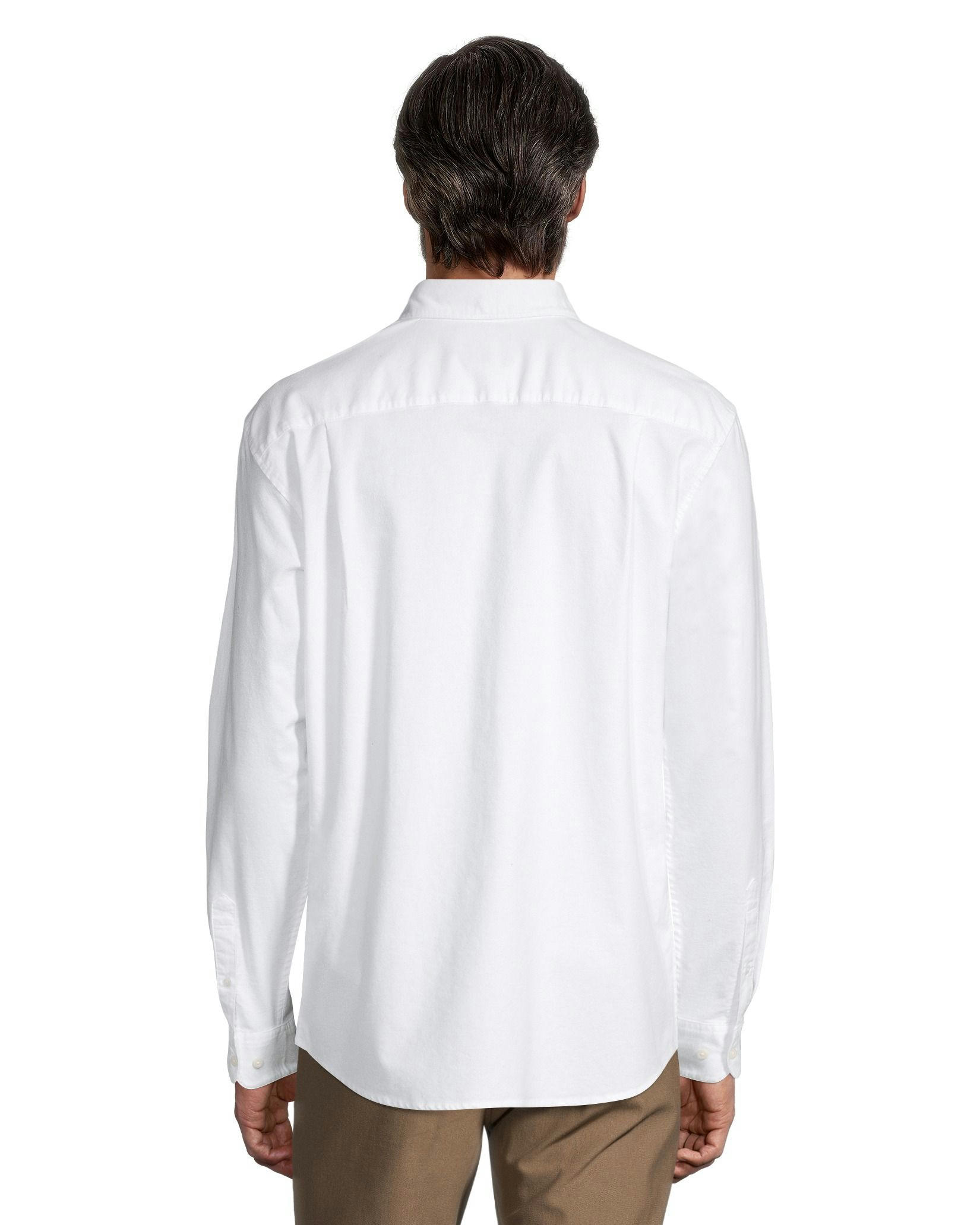 Denver Hayes Men's Long Sleeve Classic Fit Stretch Casual Oxford Shirt