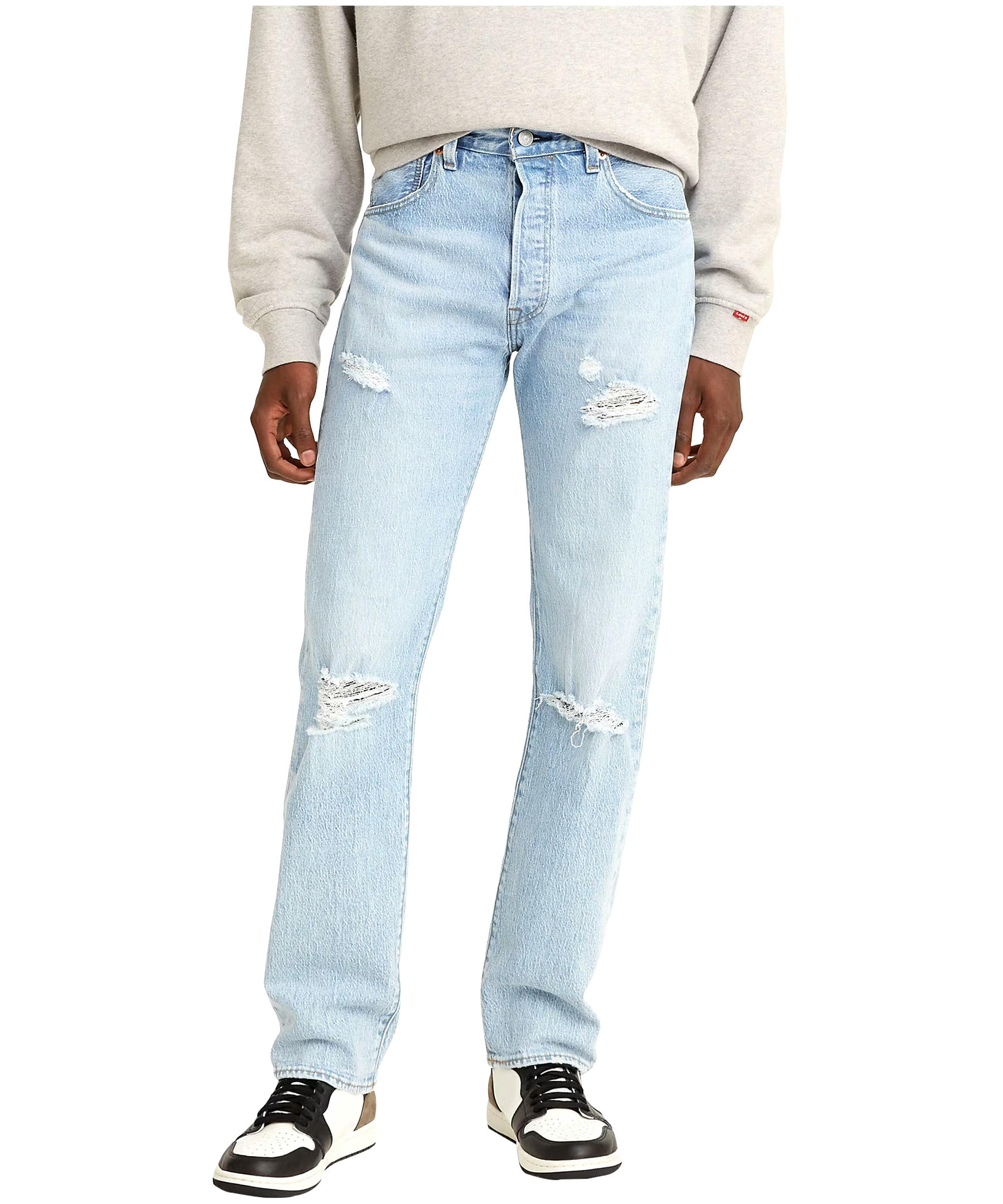 Levi's Men's 501 Mid Rise Straight Fit Button Fly Jeans - Light Wash