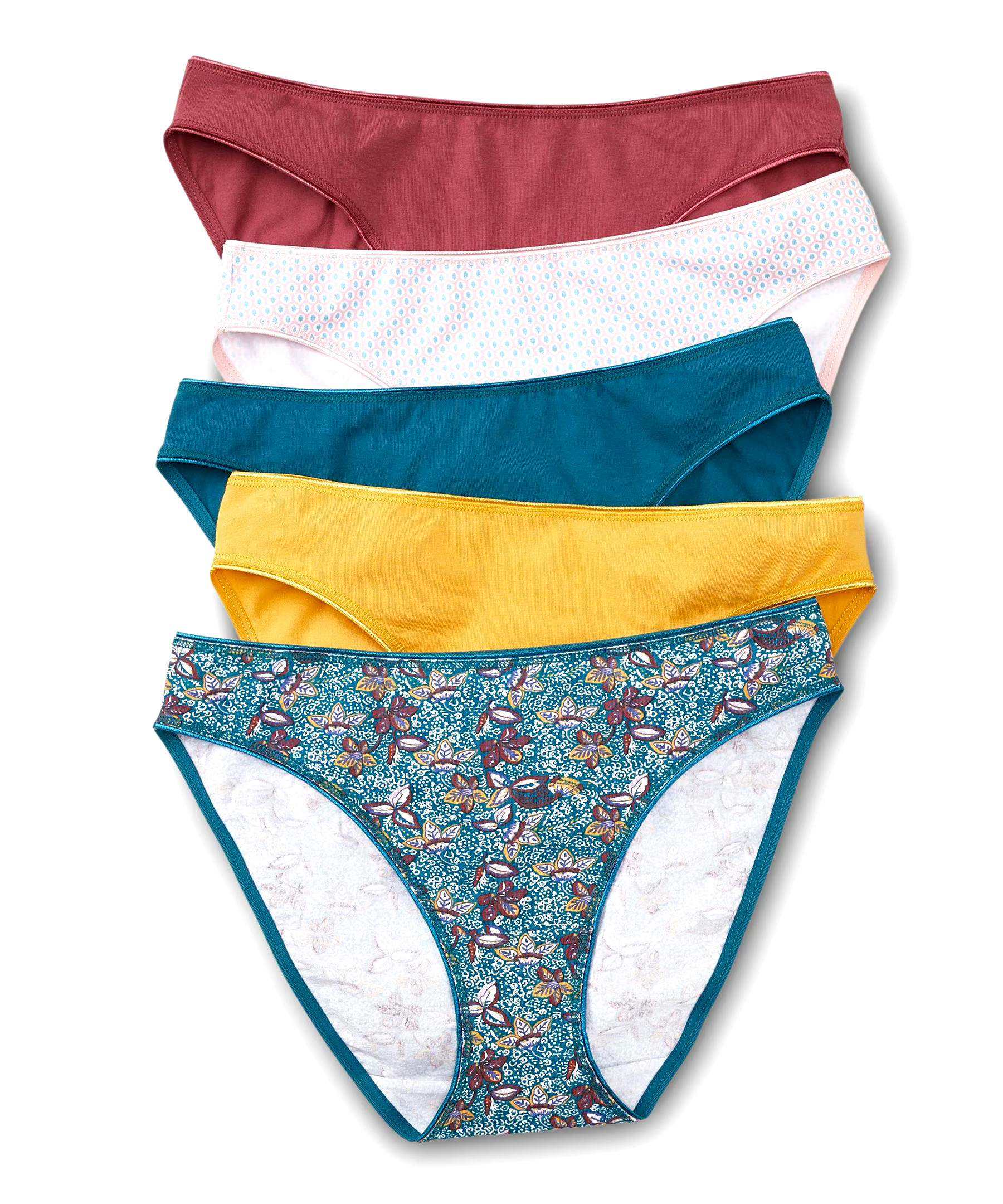 Denver Hayes Women's 5 Pack Cotton Stretch Bikini Underwear