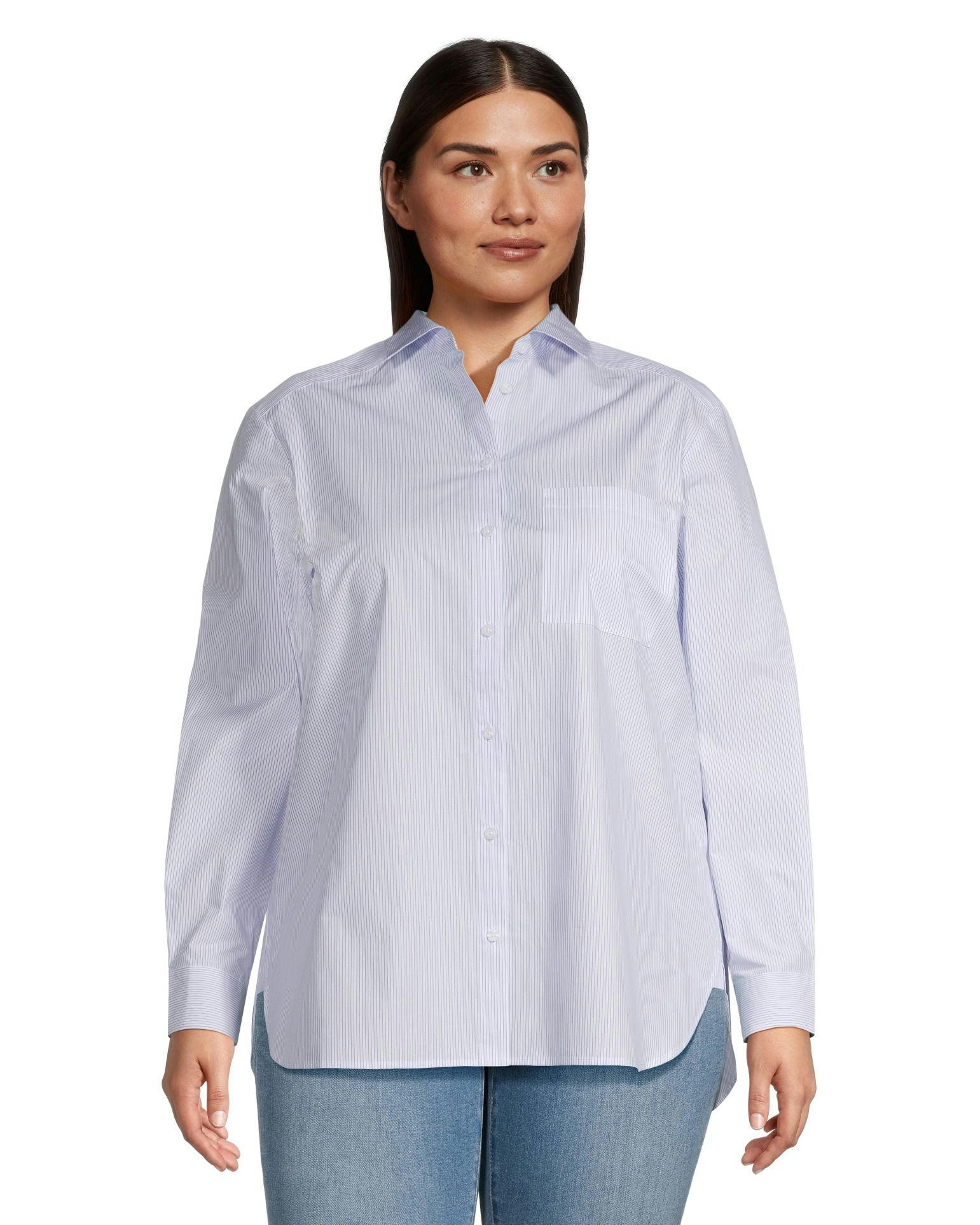 Denver Hayes Women's Semi Fit Button Up Long Sleeve Shirt