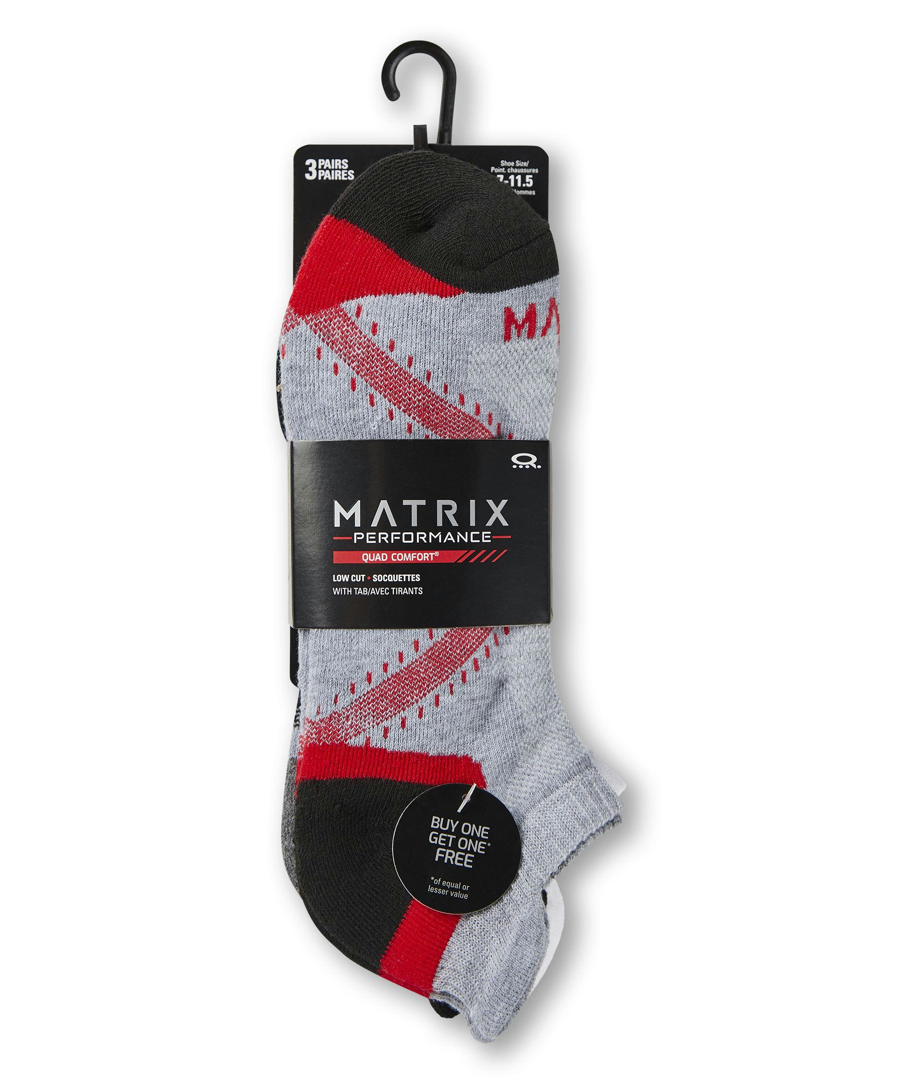 Matrix Men's BOGO Low Cut Sport Socks, 3 Pack