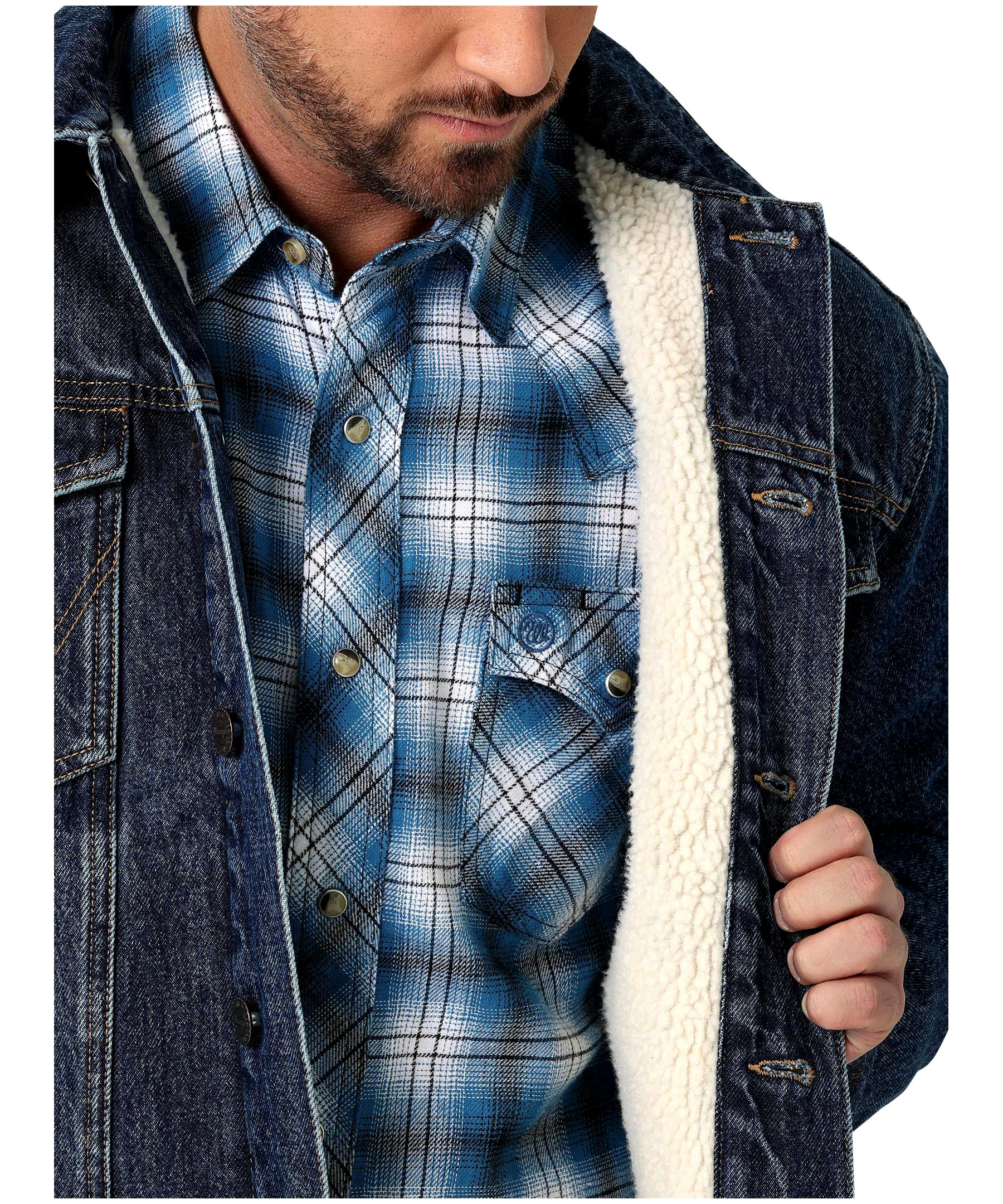Wrangler Men's Sherpa Lined Denim Jacket