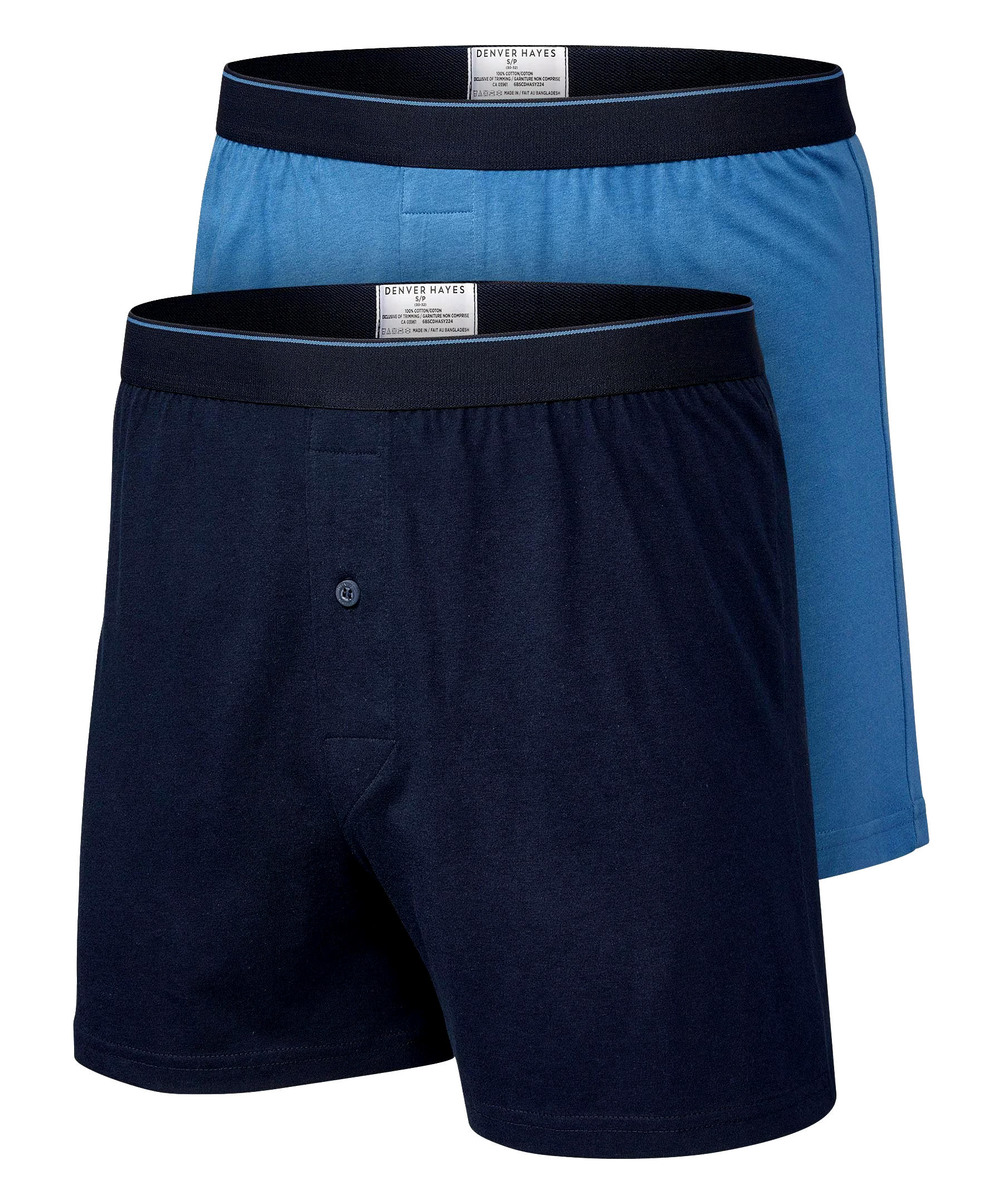 Denver Hayes Men's 2 Pack Yarn Dye Loose Fit Boxer Briefs