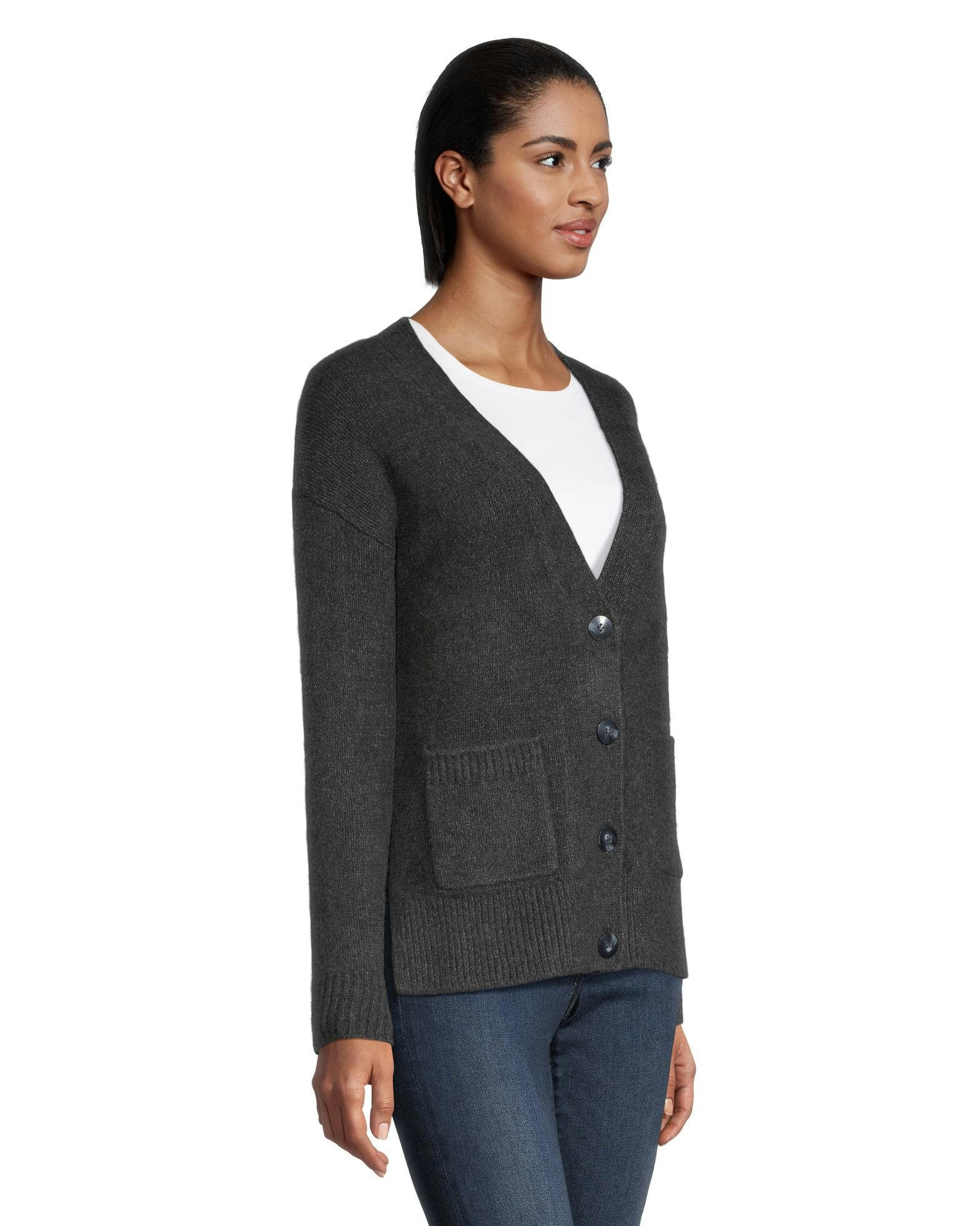 Denver Hayes Women's Luxe Supersoft Relaxed Fit Button Up Cardigan