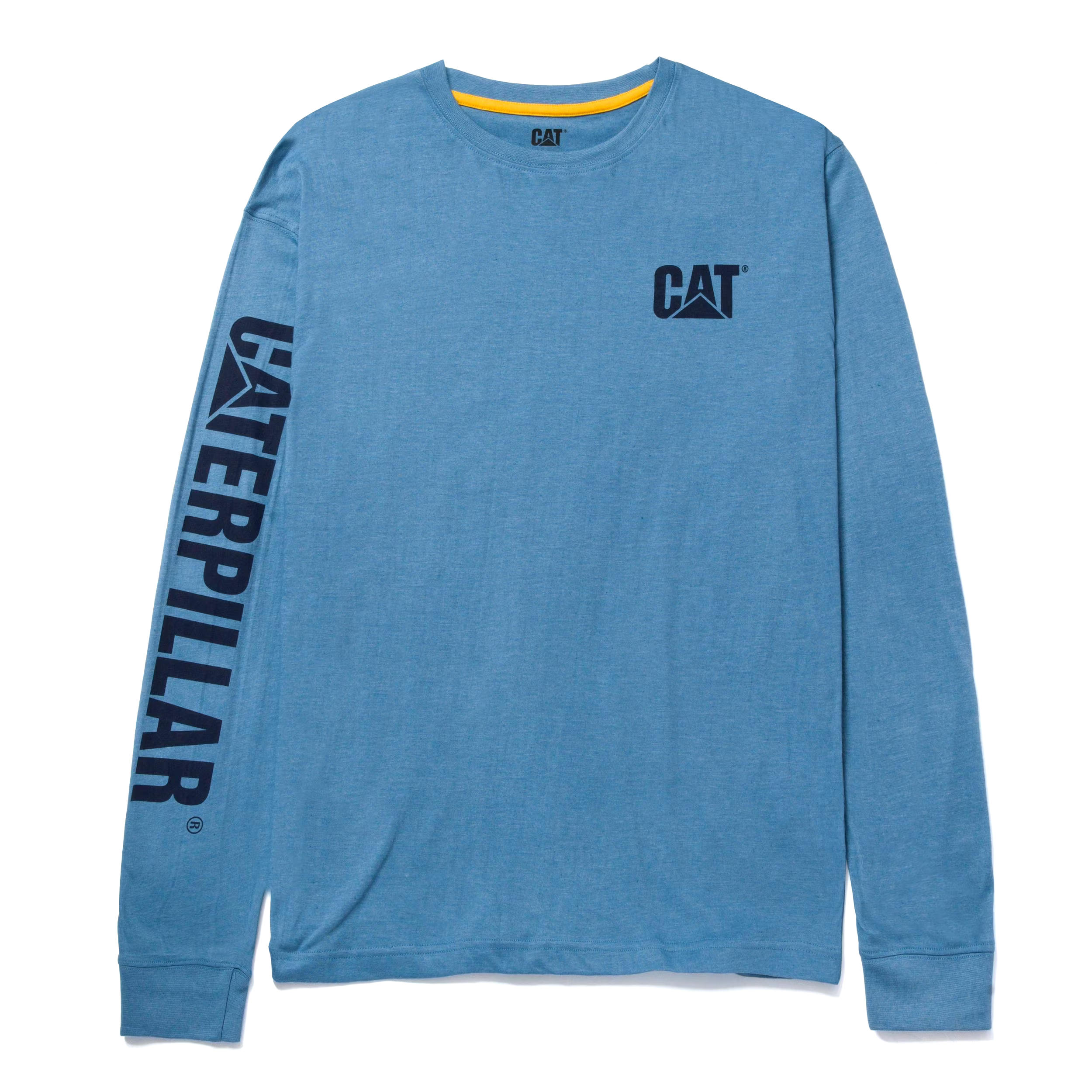 CAT Trademark Banner Long Sleeve Cotton T Shirt