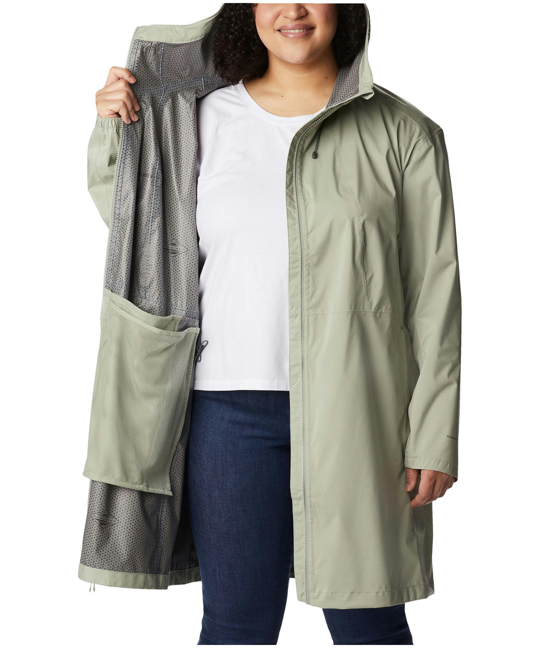 Columbia Women's Weekend Adventure Waterproof Omni-Tech Long Rain Jacket