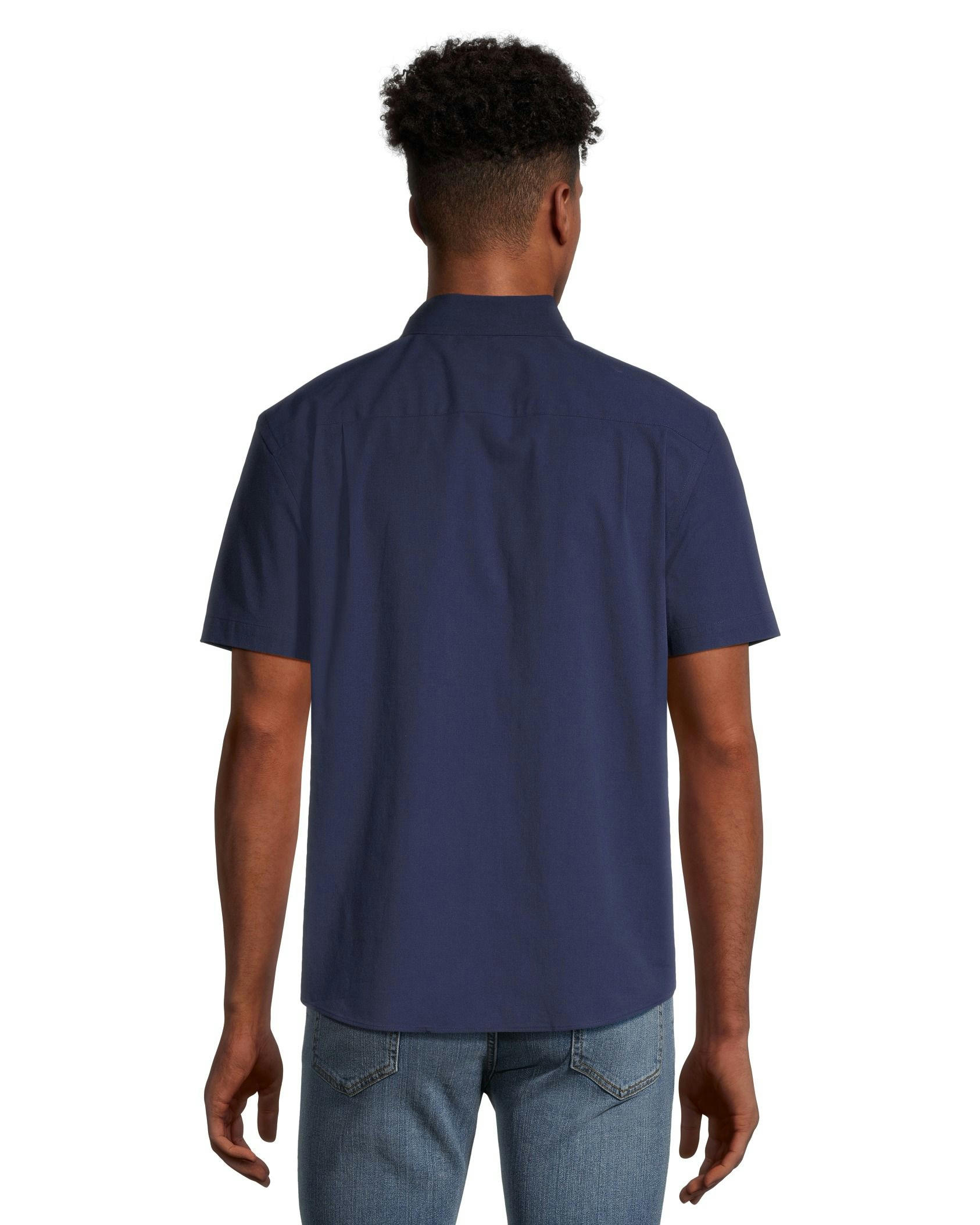 Denver Hayes Men's Poplin Casual Short Sleeve Modern Fit Shirt