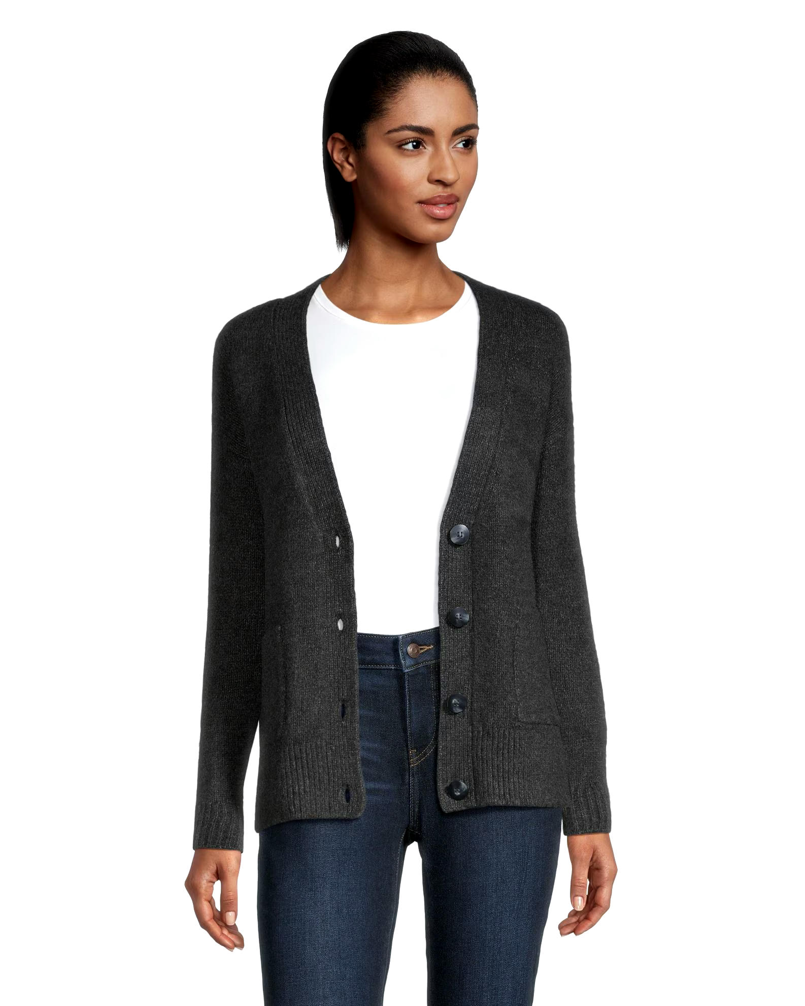 Denver Hayes Women's Luxe Supersoft Relaxed Fit Button Up Cardigan