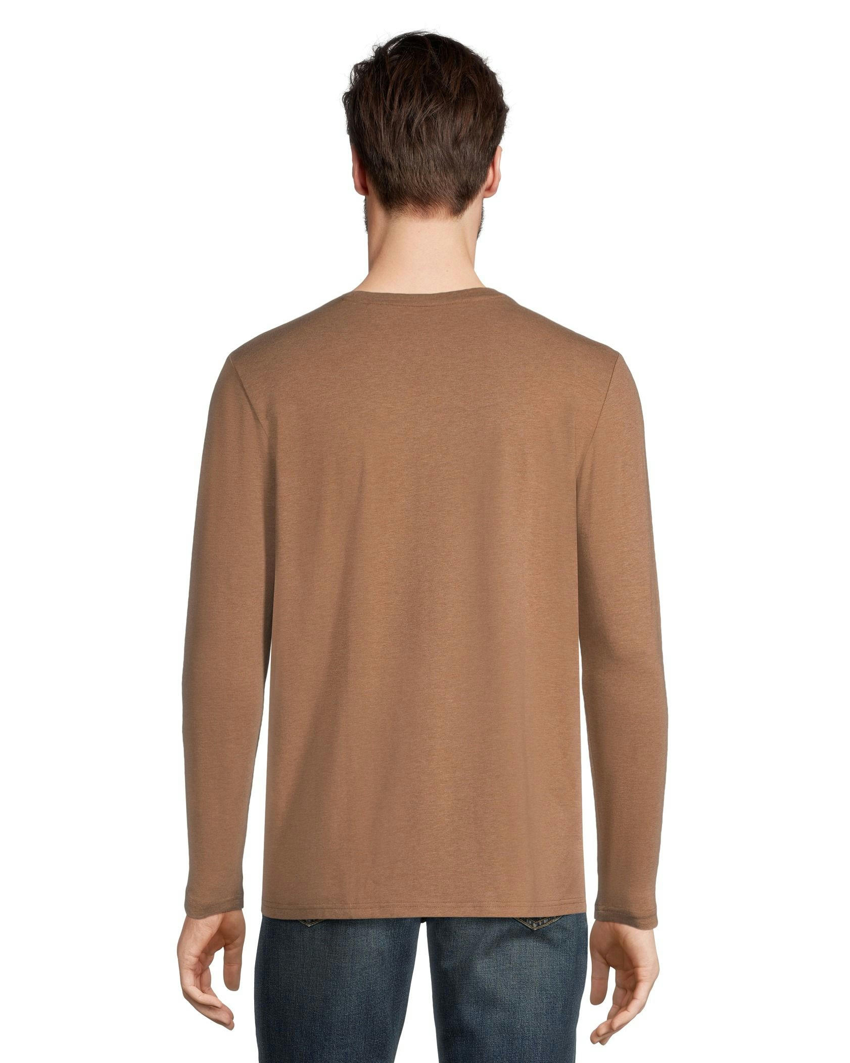 Denver Hayes Men's Stretch Long Sleeve Modern Fit Crewneck T Shirt