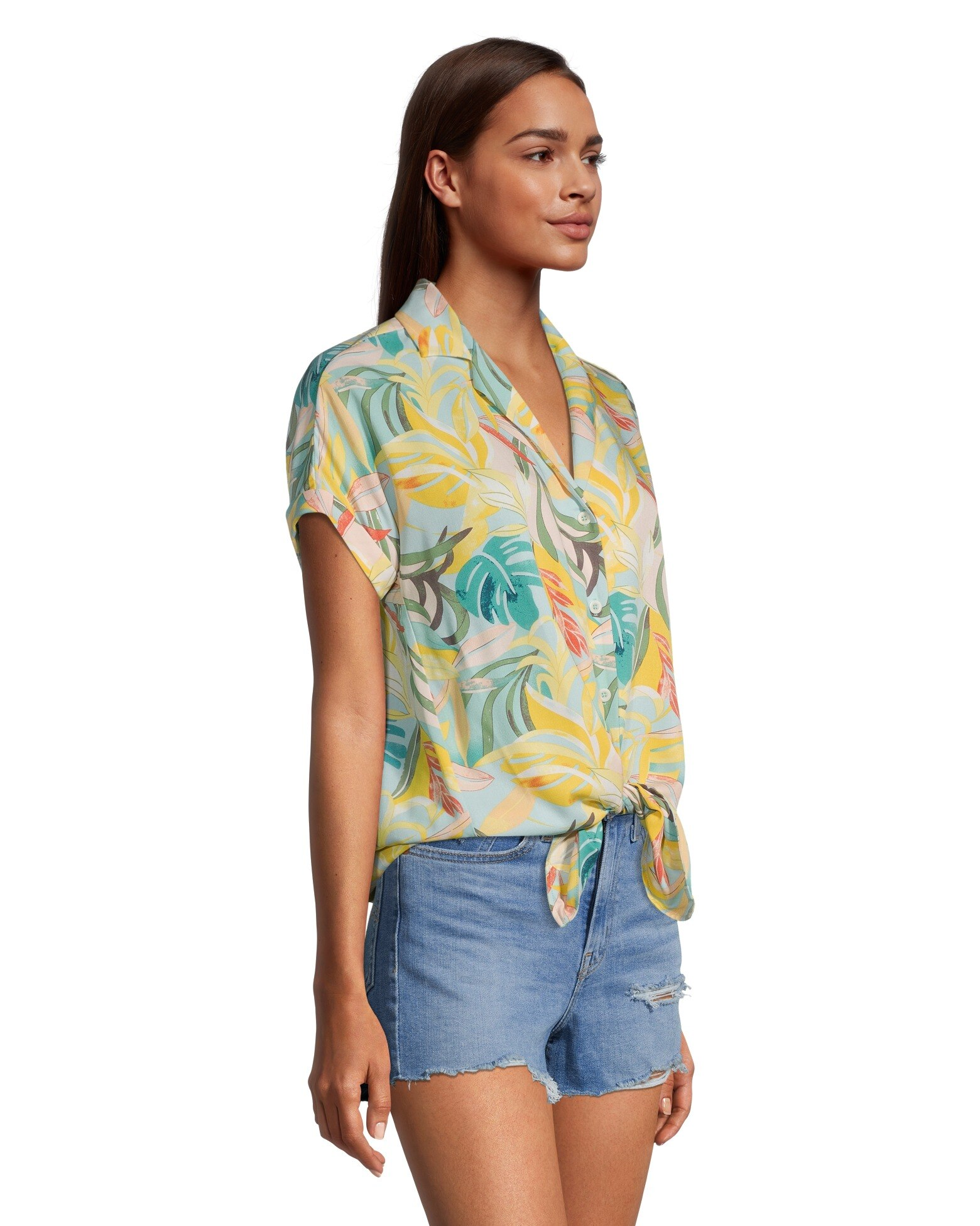 Women's Button Tie-Front Blouse