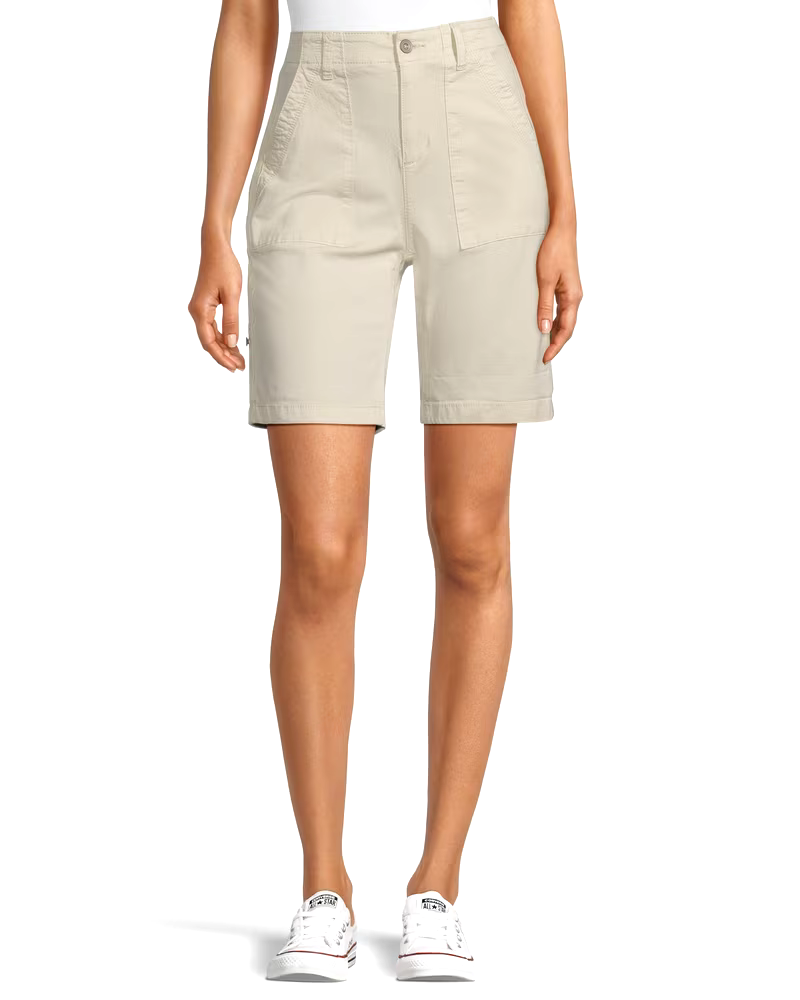 Denver Hayes Women's Garment Wash High Rise Bermuda Shorts