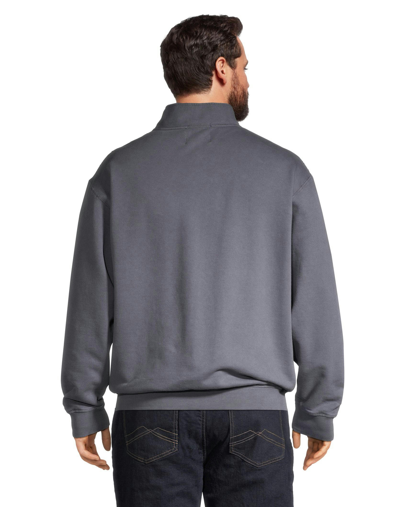 WindRiver Men's Original Fleece Quarter Zip Mock Neck Comfort Fit Cotton Sweatshirt