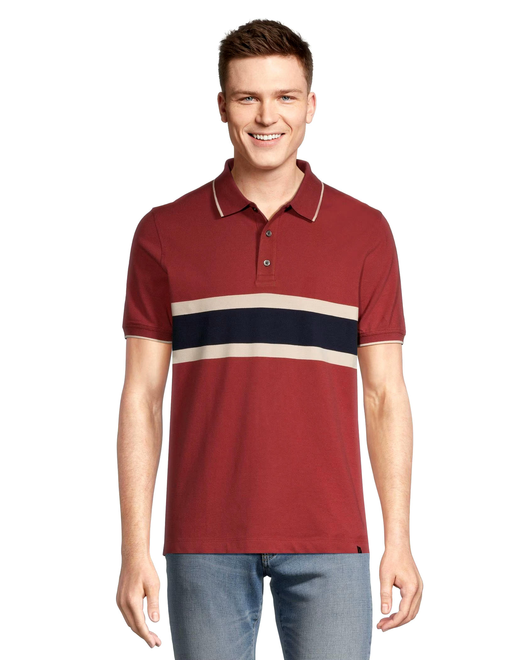 Denver Hayes Men's 50 Wash Stretch Pique Classic Fit Polo Shirt