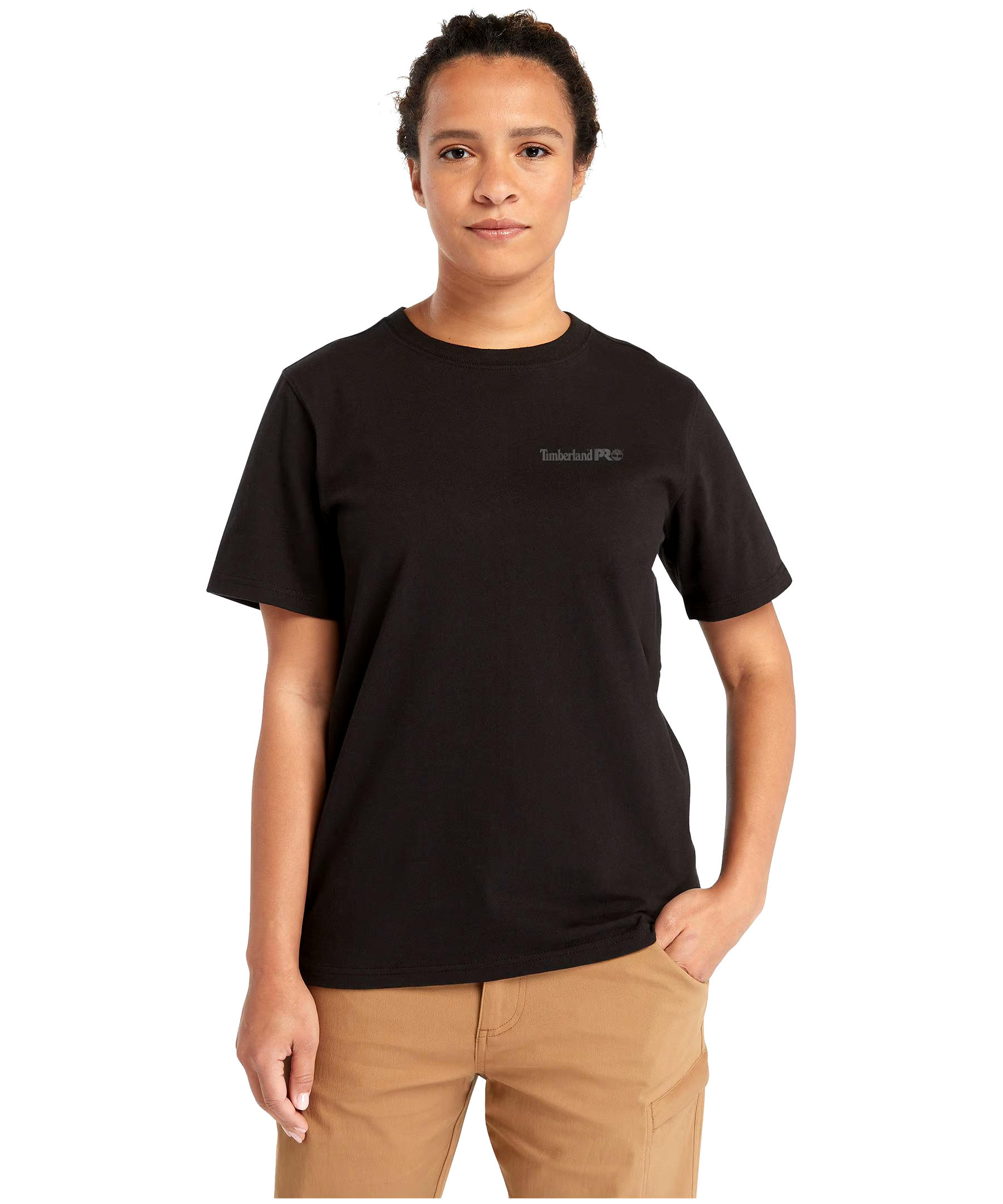 Timberland Pro Women's Reflective Logo Short Sleeve Original Fit Cotton Shirt