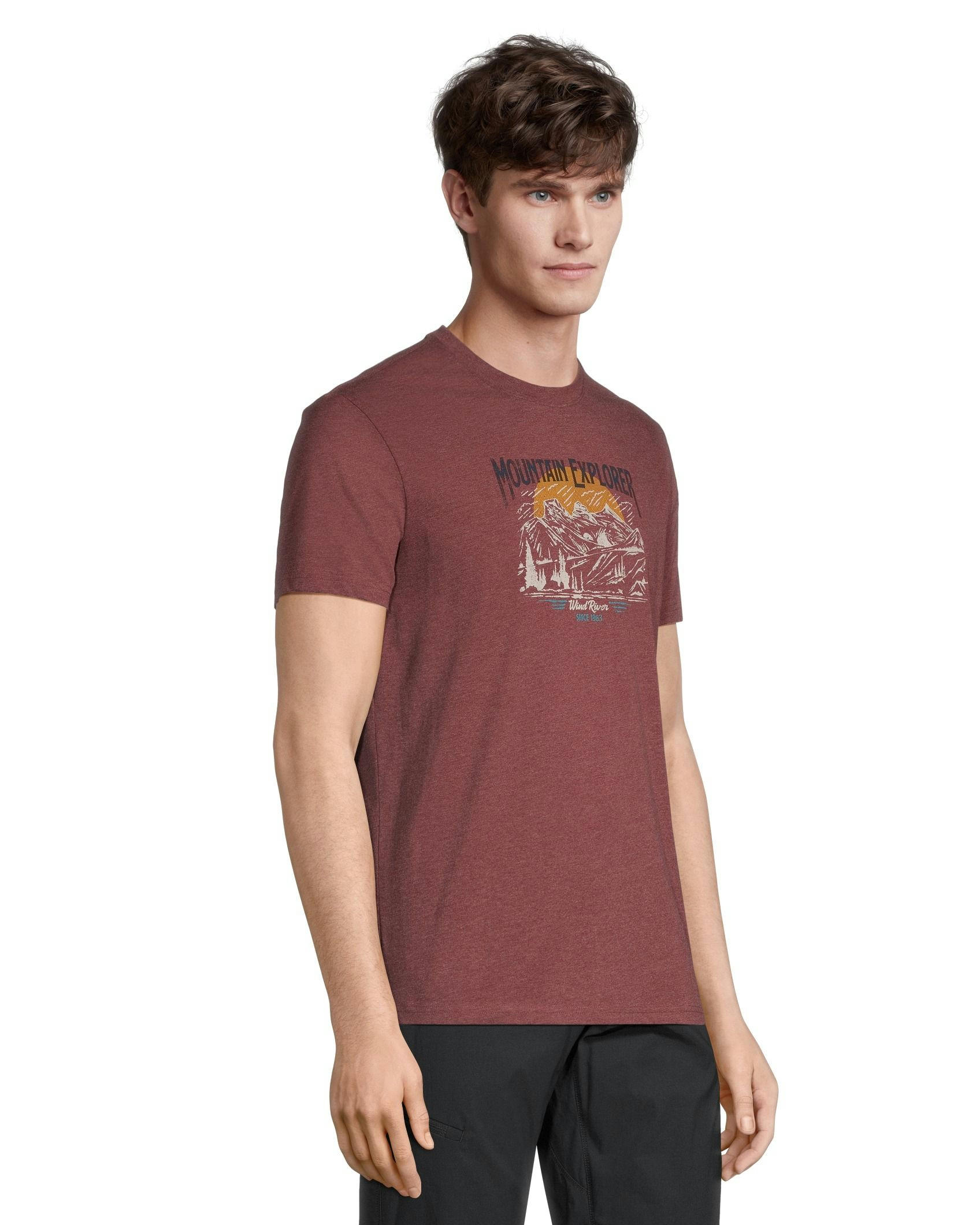 WindRiver Men's Adventure Awaits Graphic Short Sleeve Crew Neck T Shirt