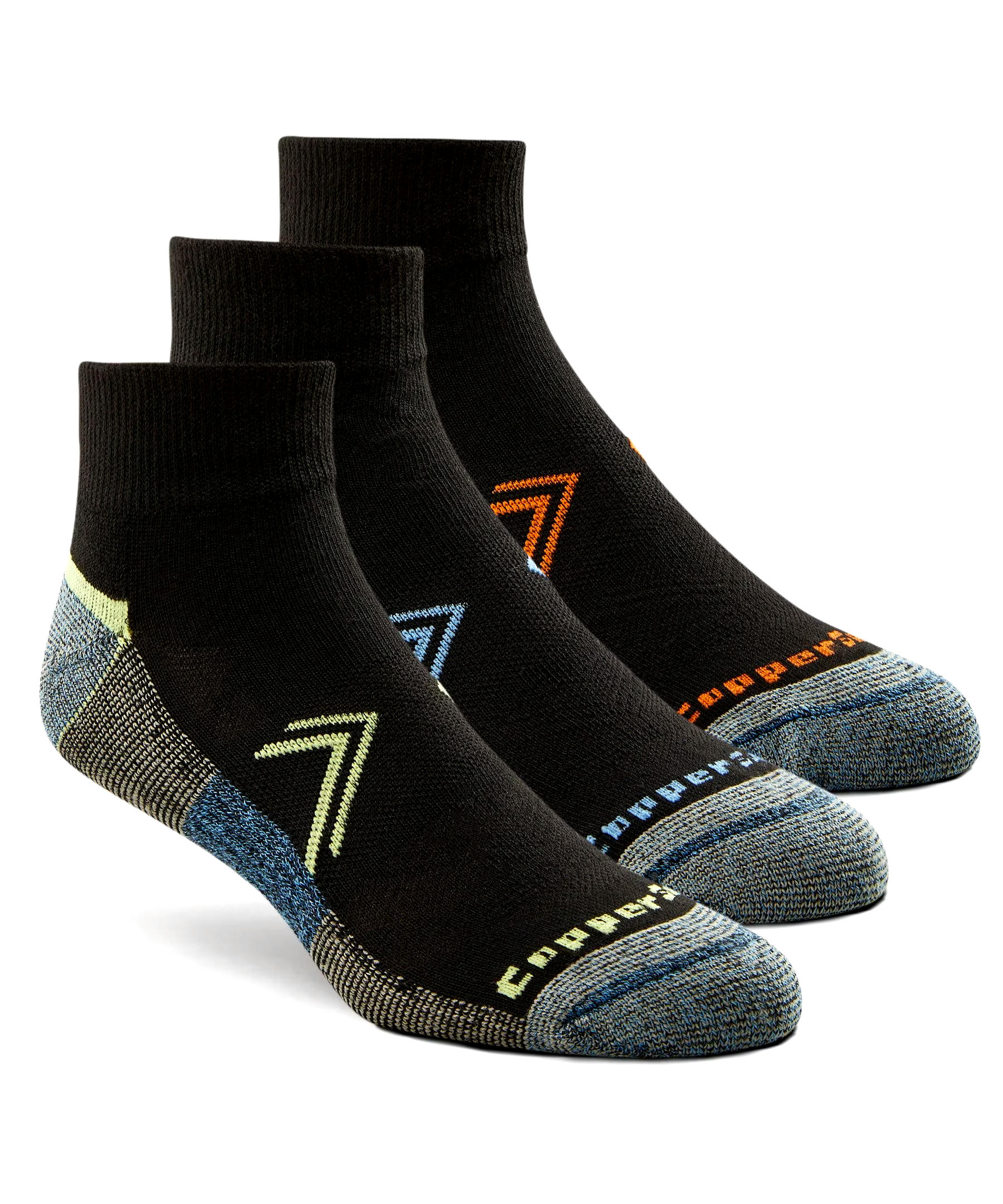 Copper Sole Men's 3 Pack Extreme Athletic Ankle Socks with Moisture Guard