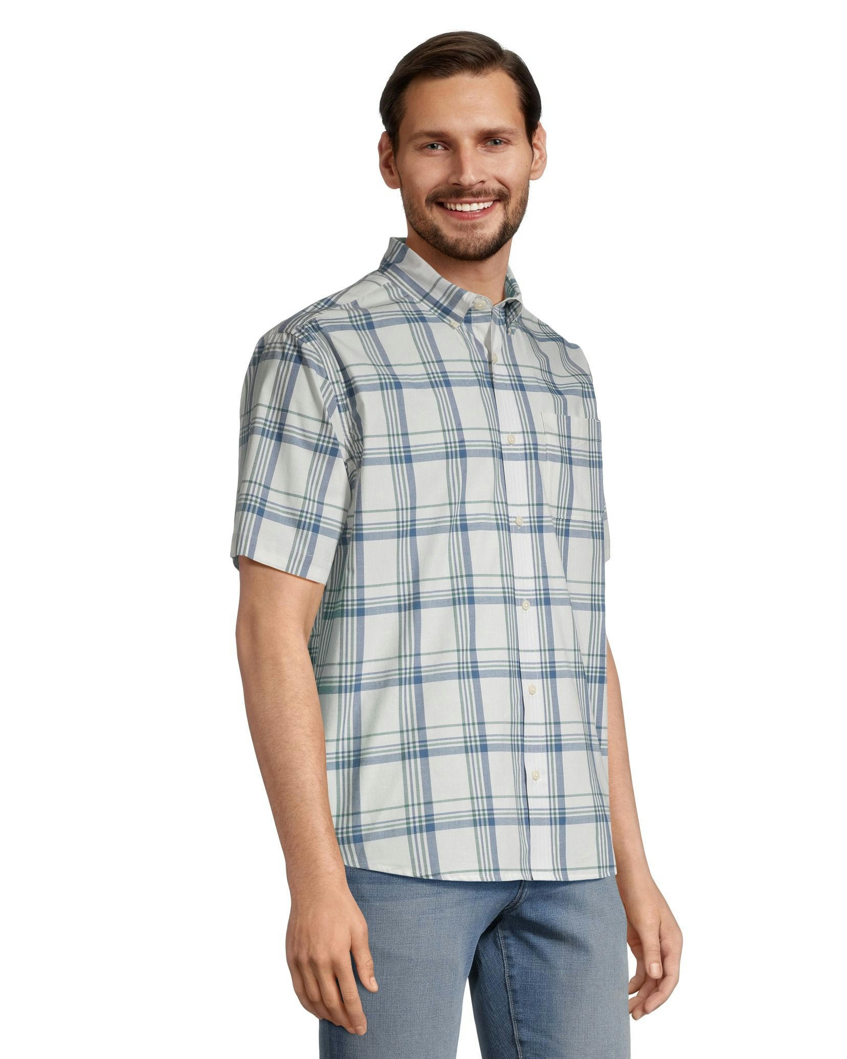 Denver Hayes Men's Plaid Sport Casual Classic Fit Shirt