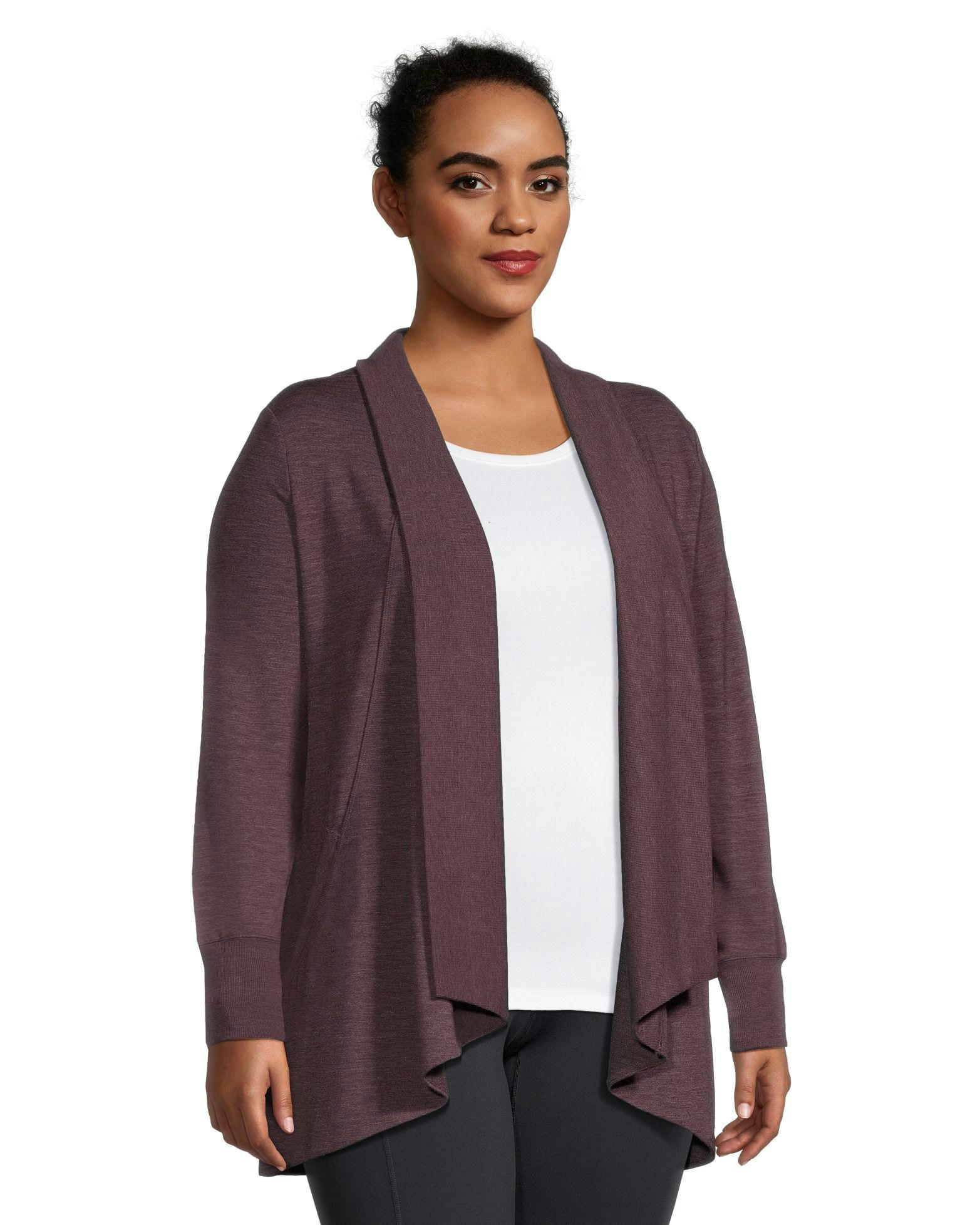Shambhala Women's Semi-Fitted French Terry Open Cardigan