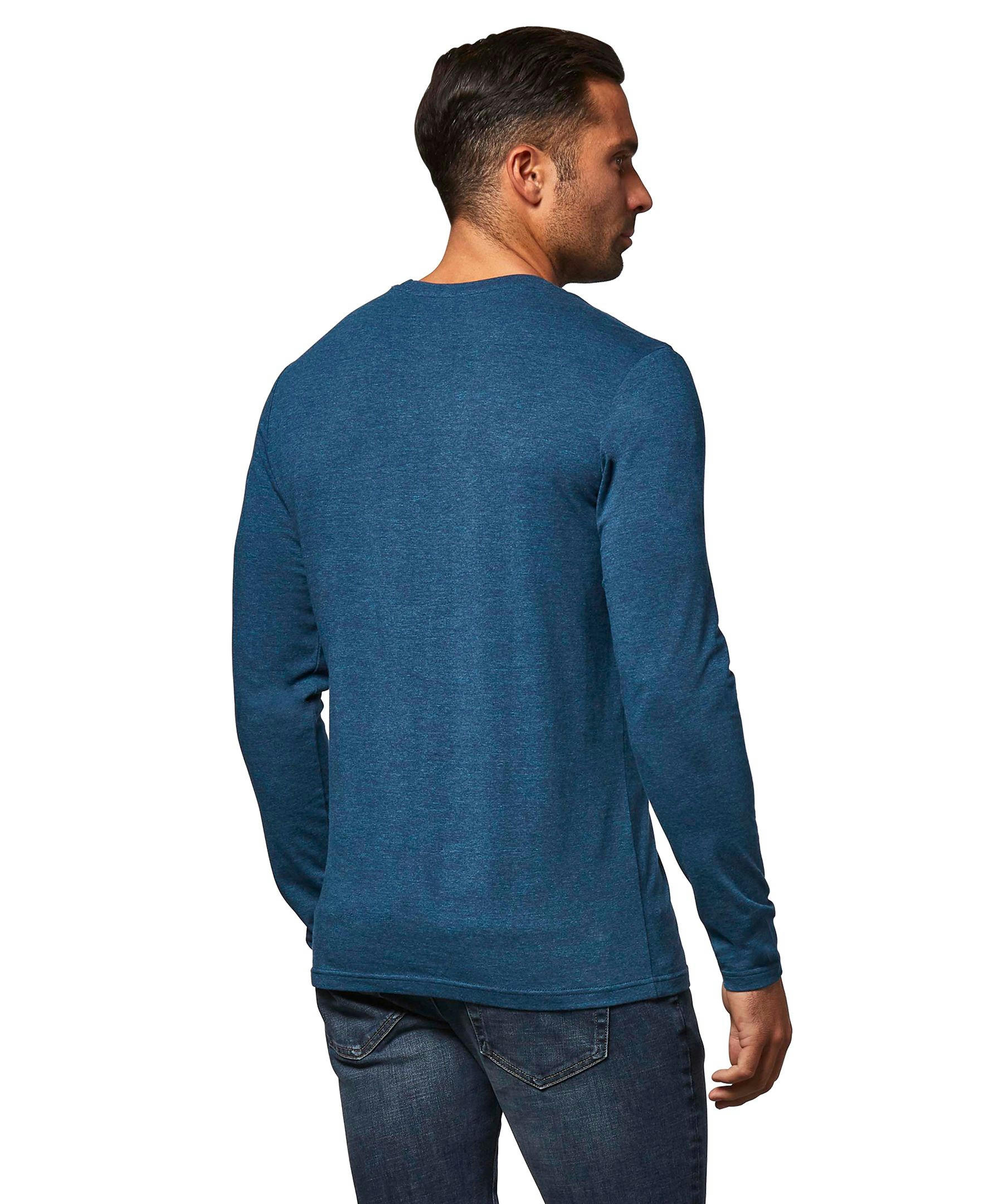 Denver Hayes Men's Stretch Long Sleeve Modern Fit Crewneck T Shirt