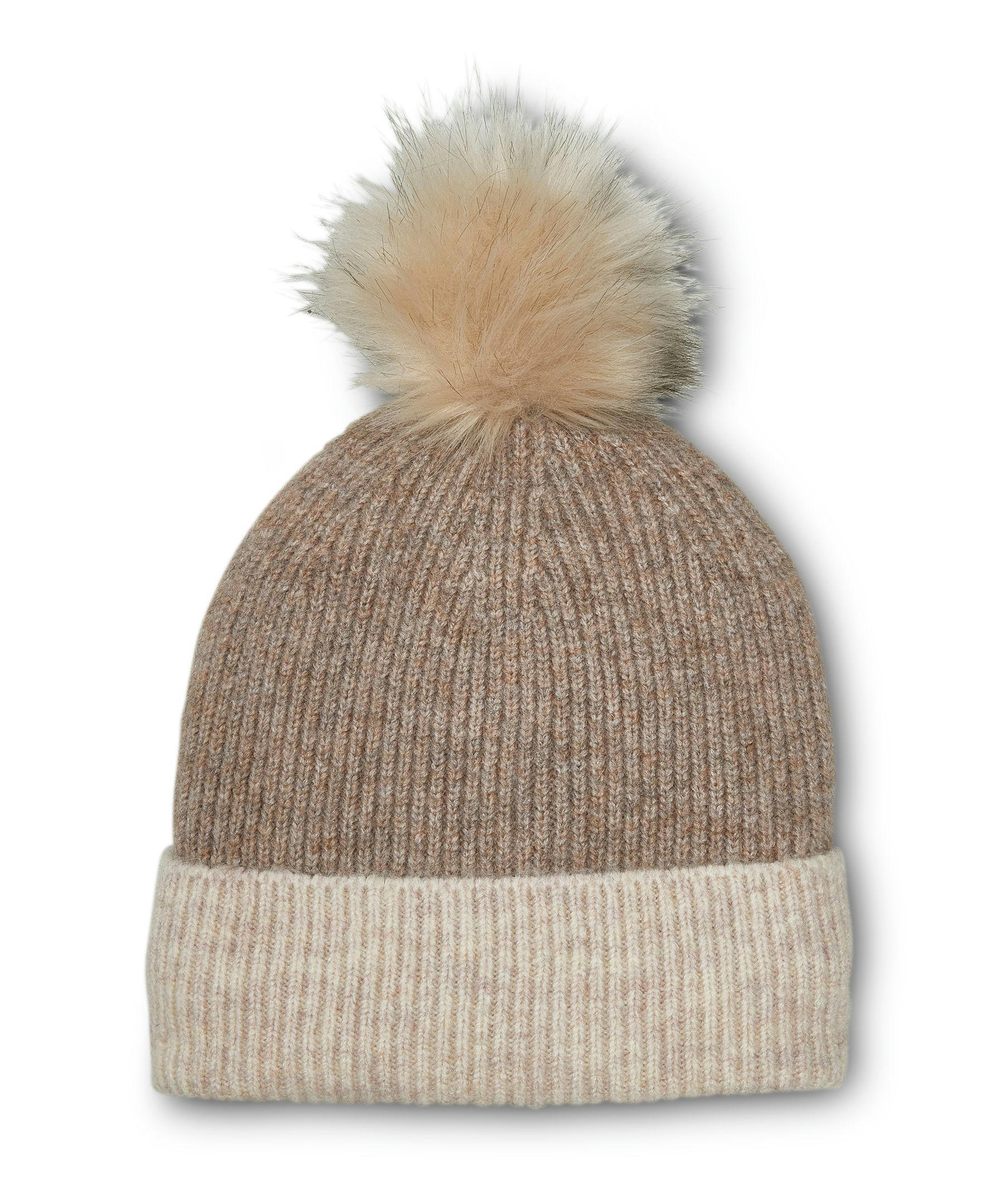 Denver Hayes Women's Fine Knit Cuff Toque with Faux Fur Pom