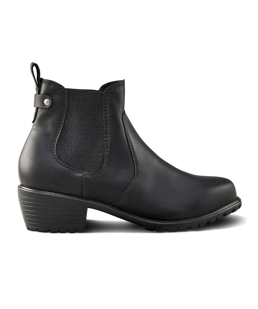 Denver Hayes Women's Ainsley Quad Comfort Leather Chelsea Heel Boots - Black
