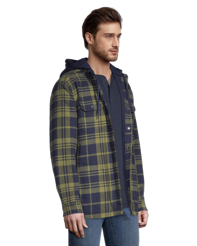 WindRiver Men's Lined T-Max Insulated Flannel Hooded Cotton Shacket