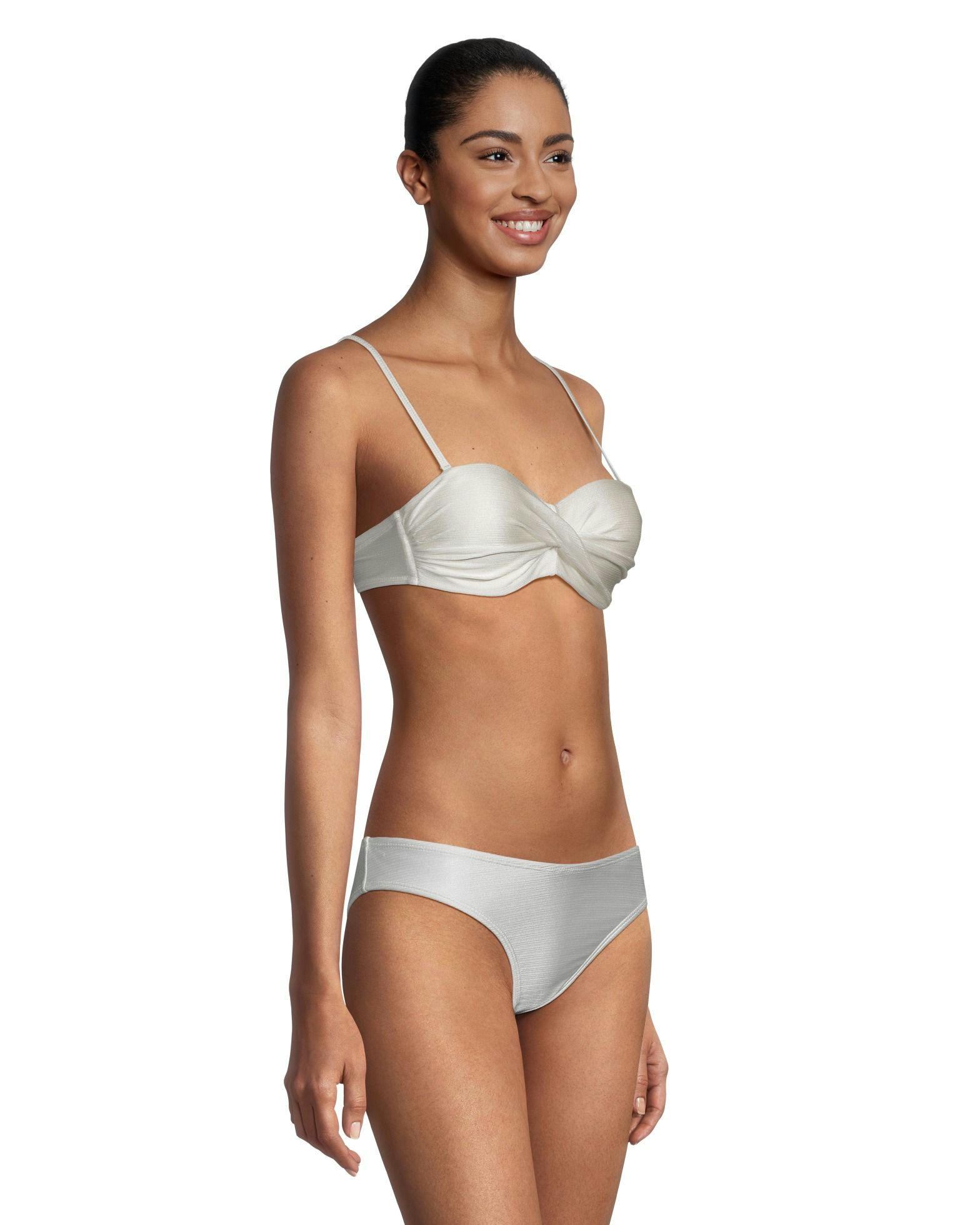 Women's Shimmer Twist Bandeau Bikini Swim Top