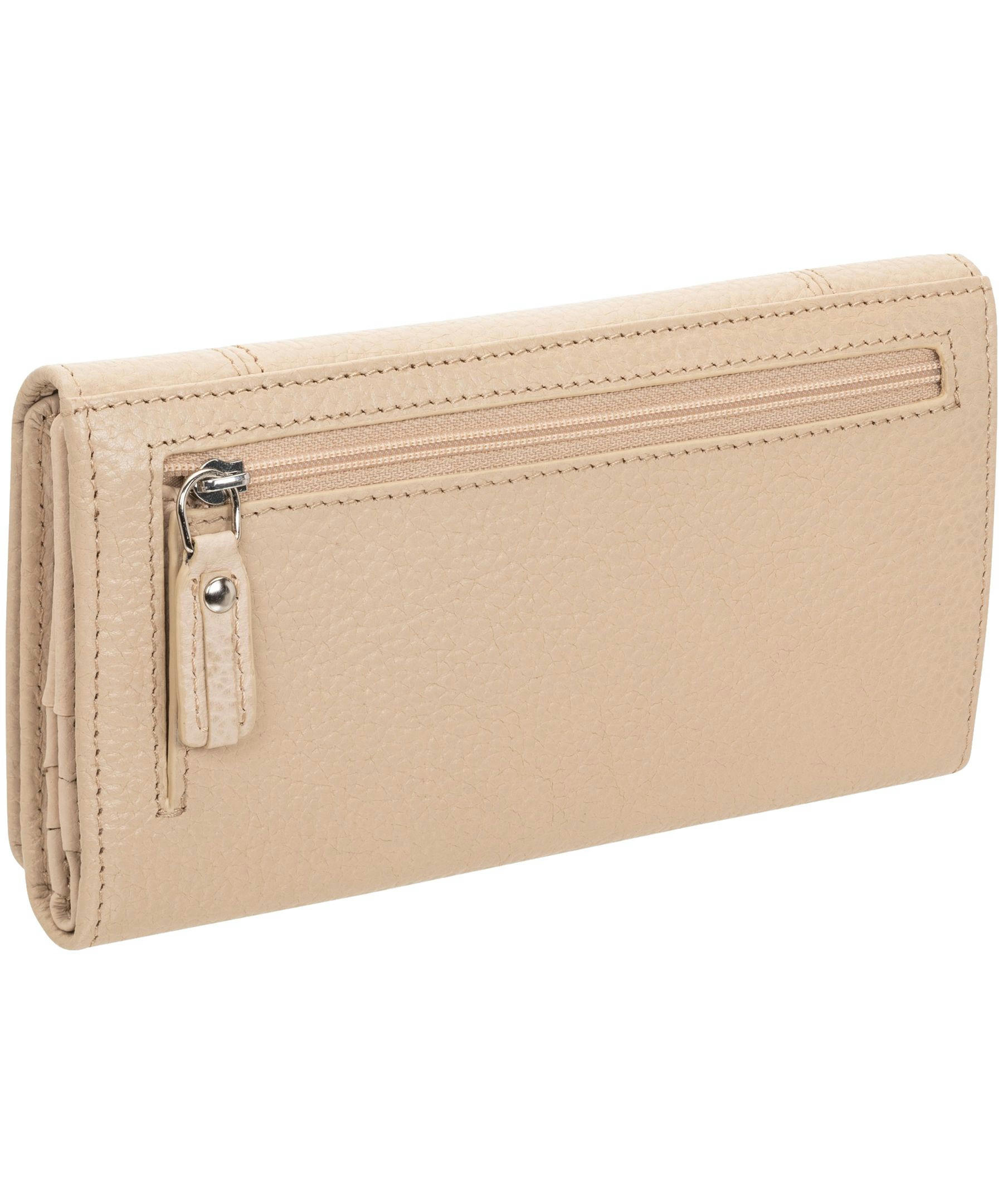 Mancini Leather Goods Women's Pebelled RFID Secure Trifold Wing Wallet