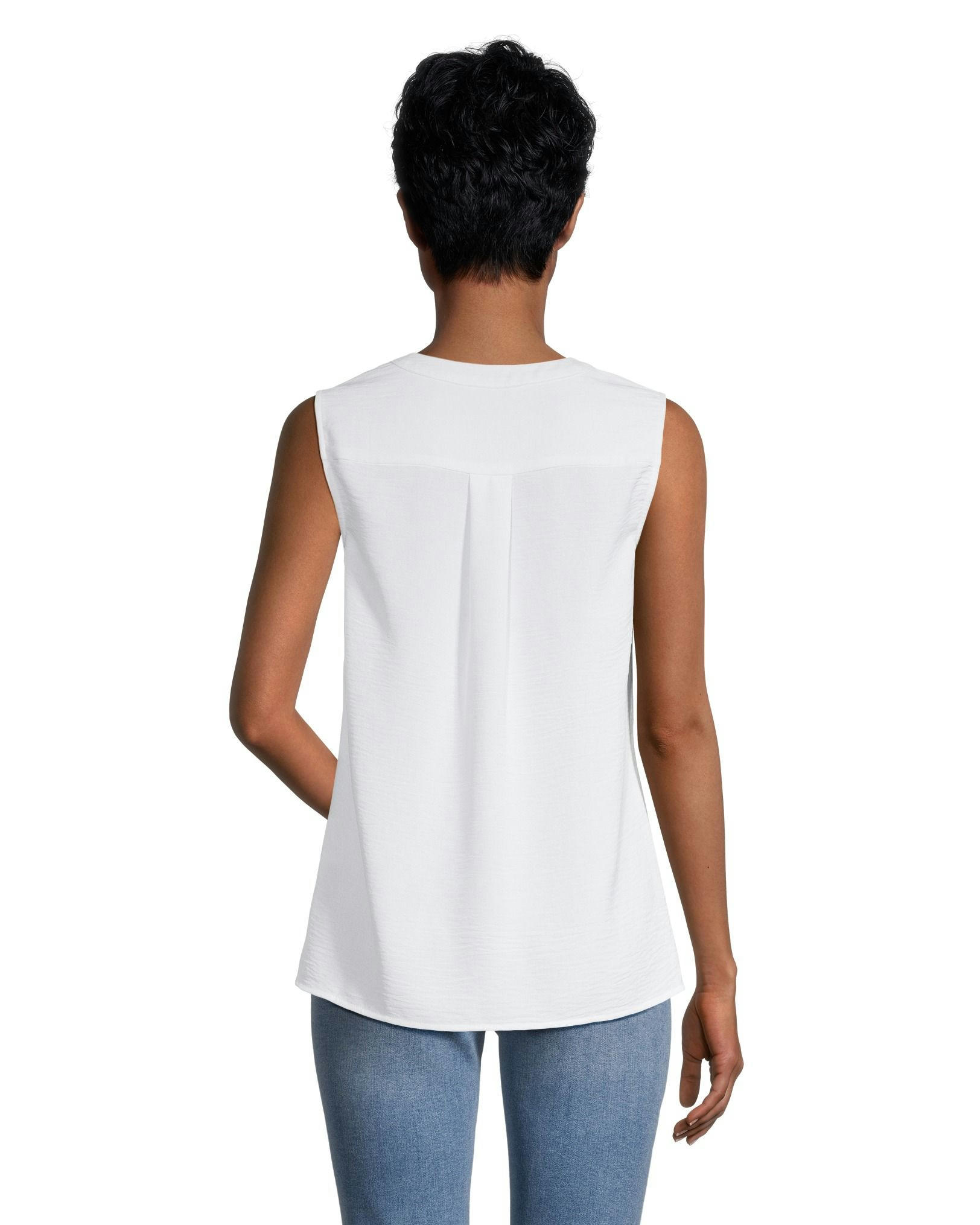 Denver Hayes Women's V-Neck Hammered Crepe Tank Top