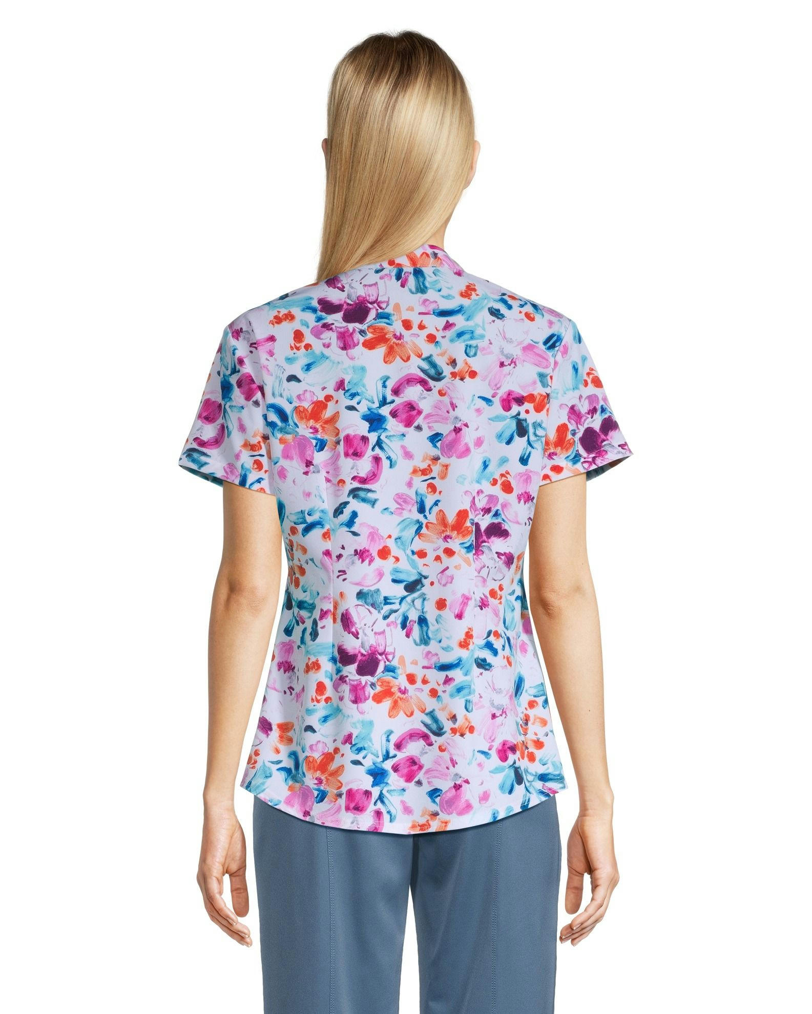 Health Pro Women's Curved 2-Pocket V-Neck Scrub Top