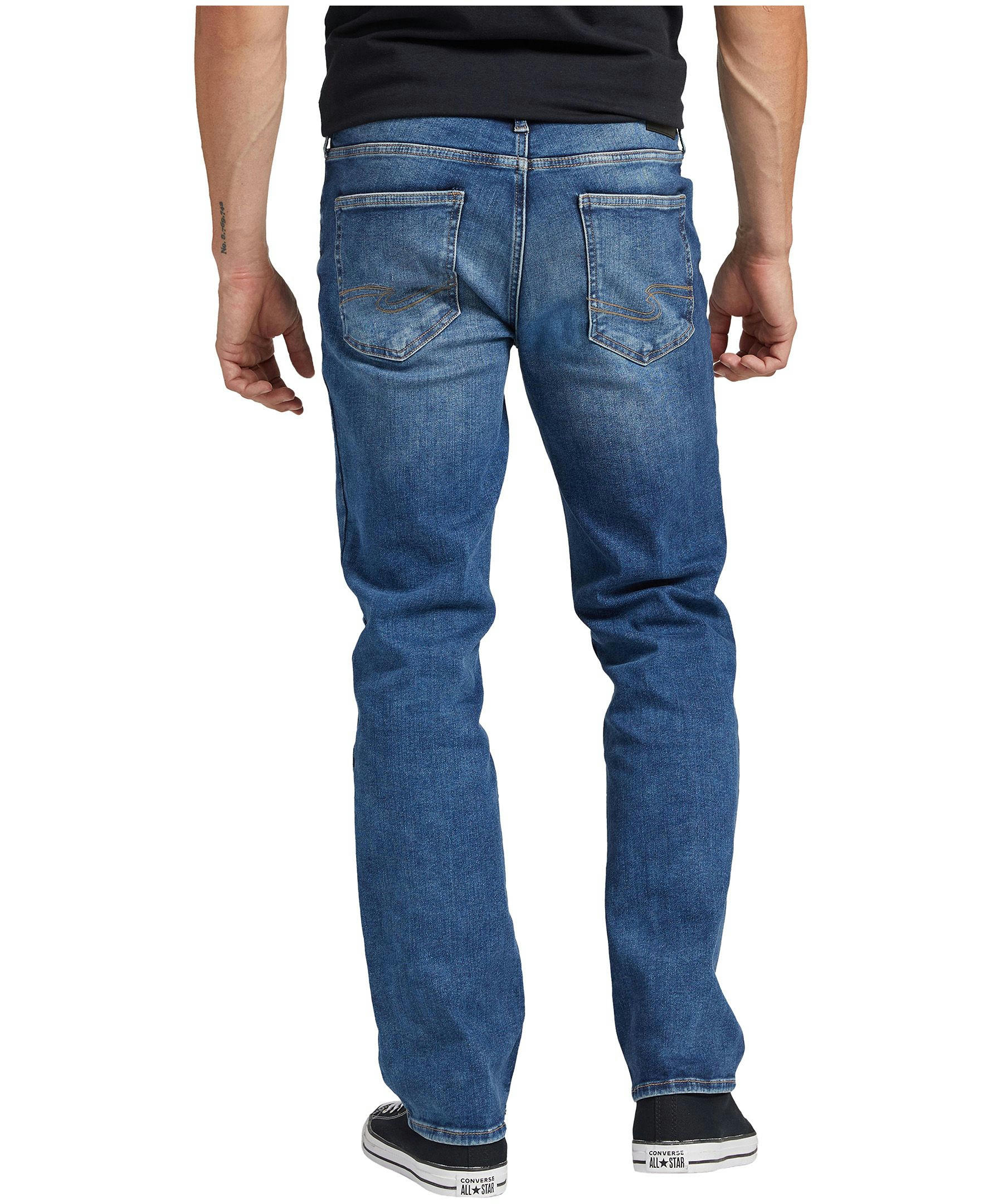 Silver Men's Infinite Relaxed Fit High Rise Straight Leg Stretch Denim Jeans