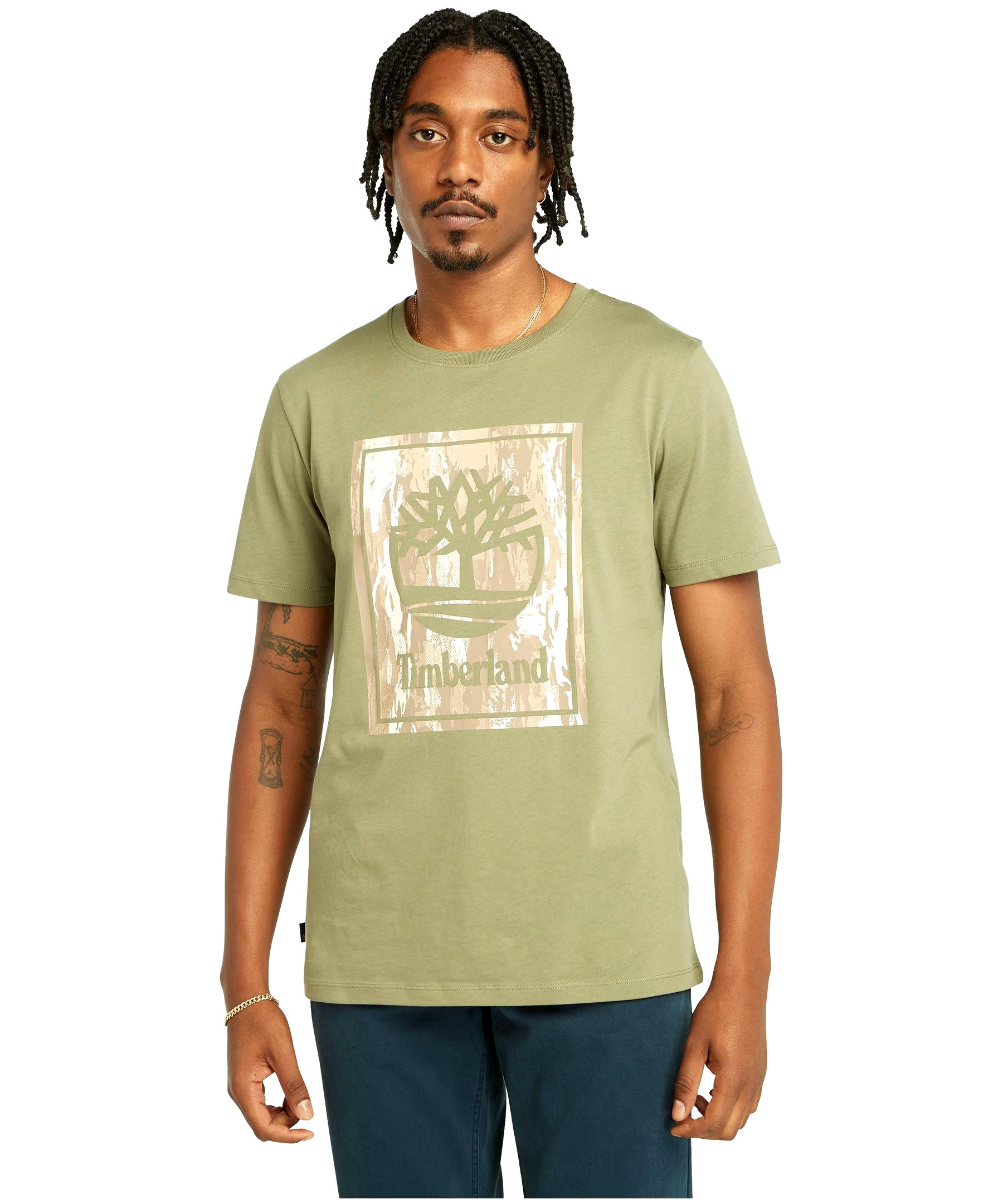 Timberland Men's Square Camo Graphic T Shirt
