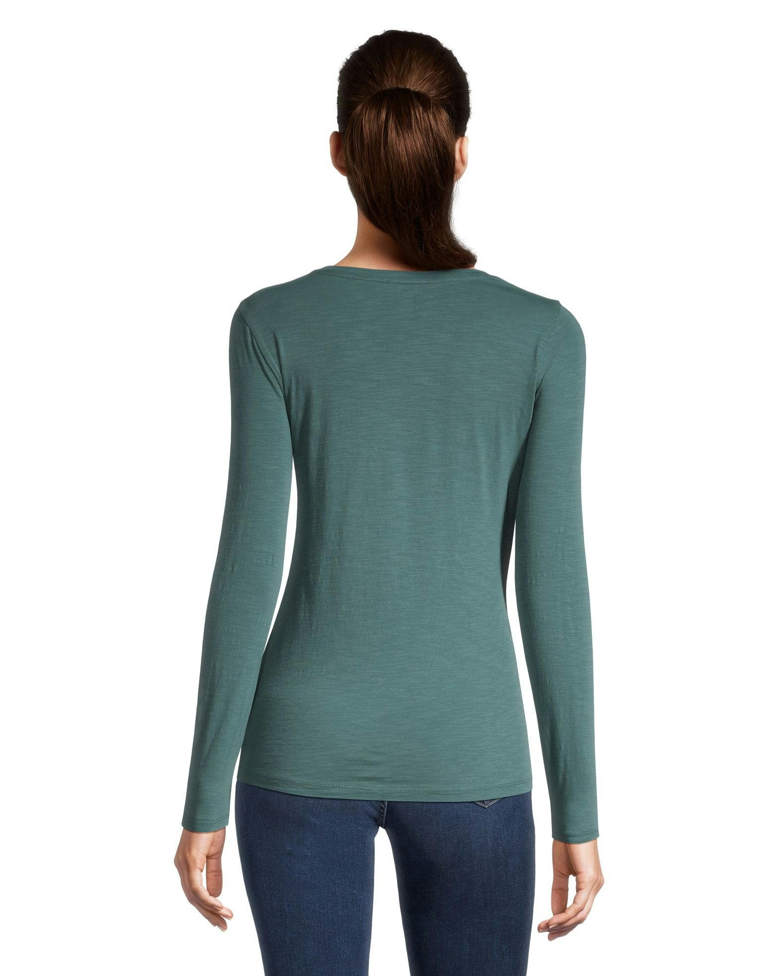 Denver Hayes Women's Semi Fitted Long Sleeve Crewneck T Shirt